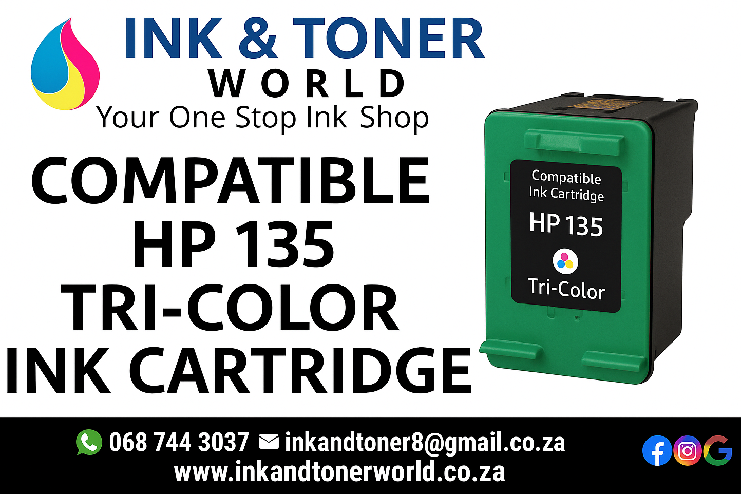 Compatible HP 135 Tri-Color Ink Cartridge