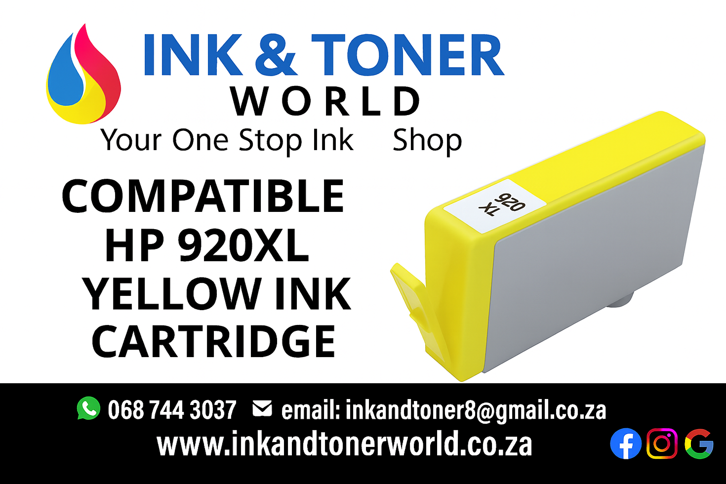 Compatible HP 920XL Yellow  Ink Cartridge