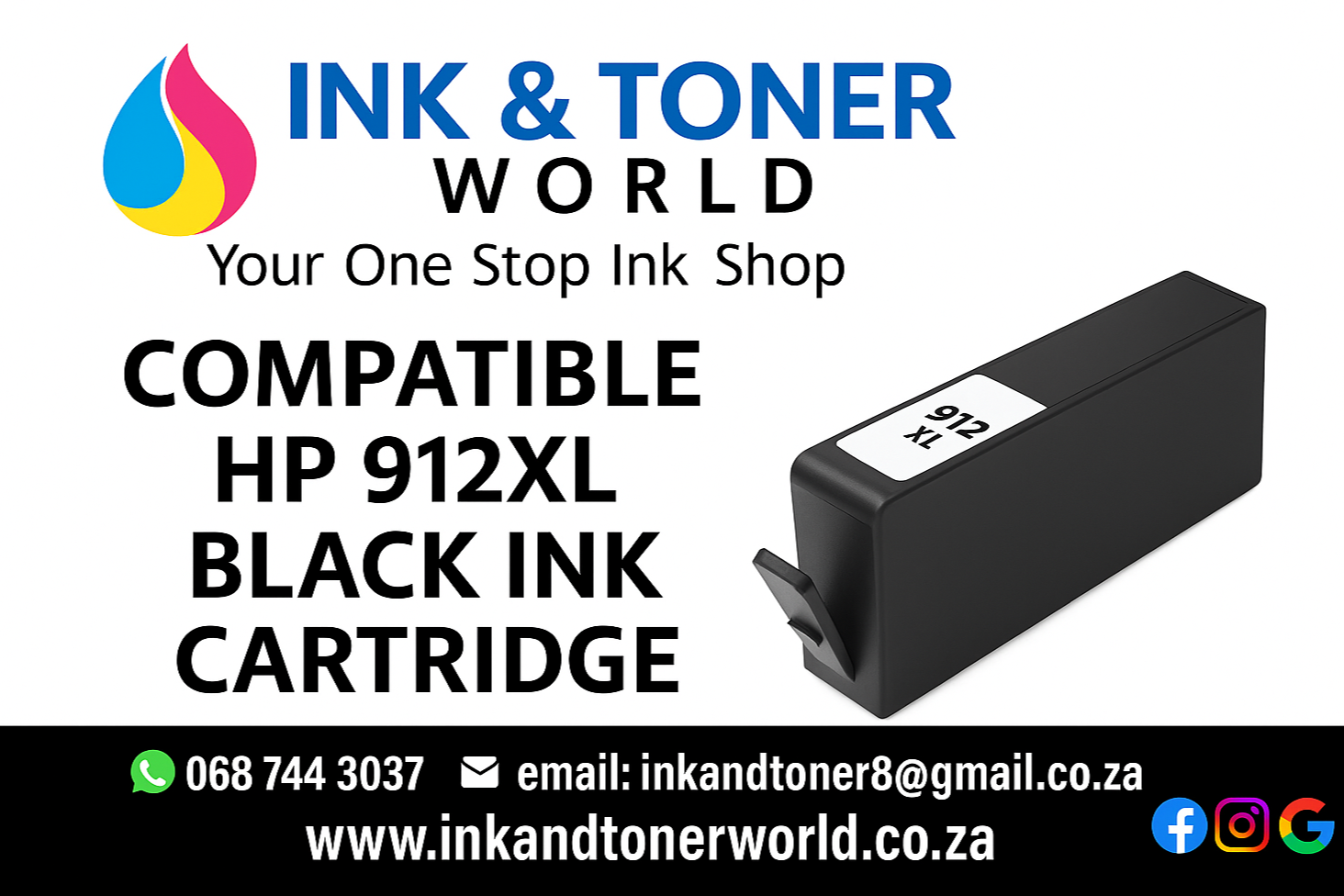 Compatible HP 912XL  Black Ink Cartridge (3YL84AE)