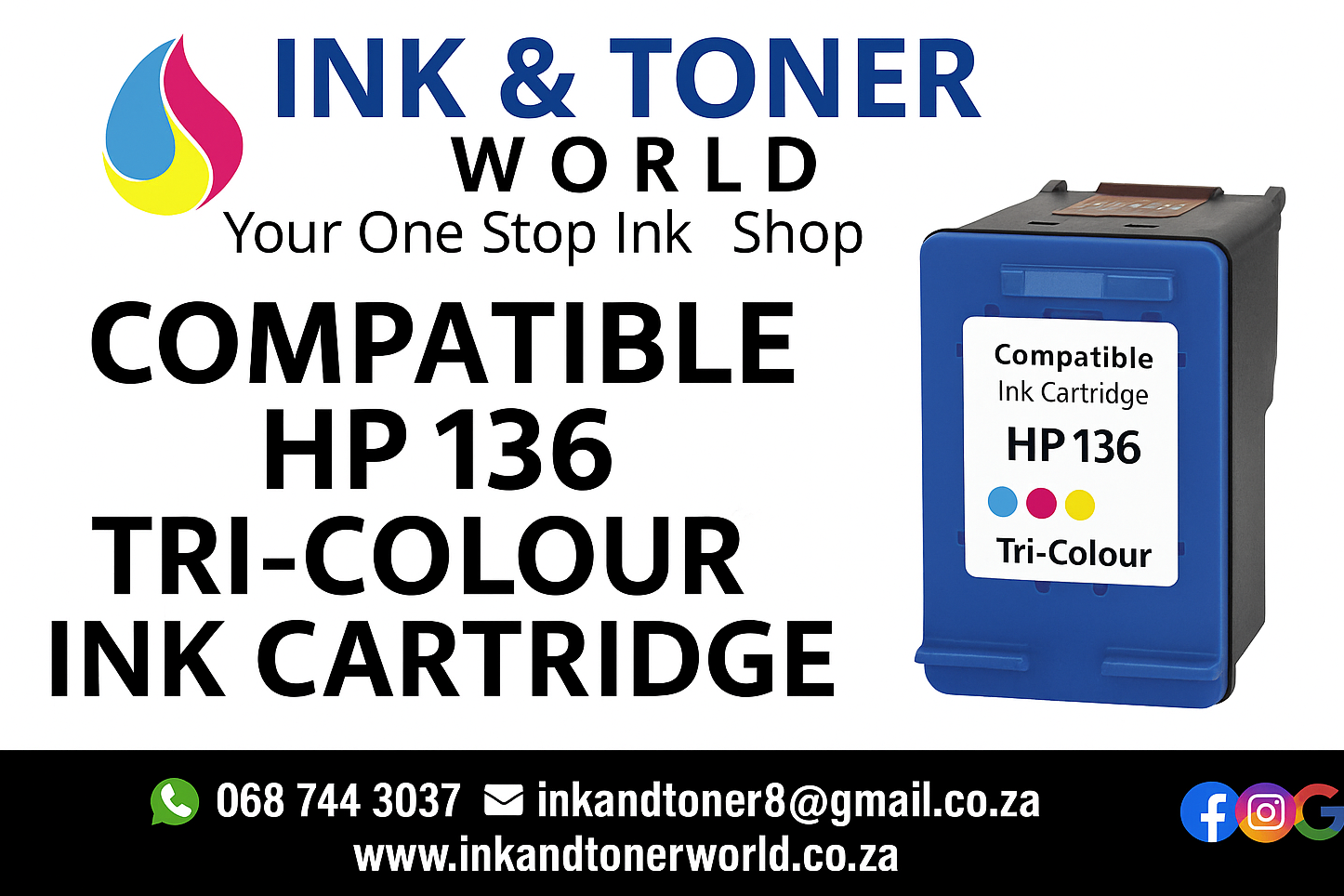 Compatible HP 136 (C9361HE) Tri-Colour Ink Cartridge