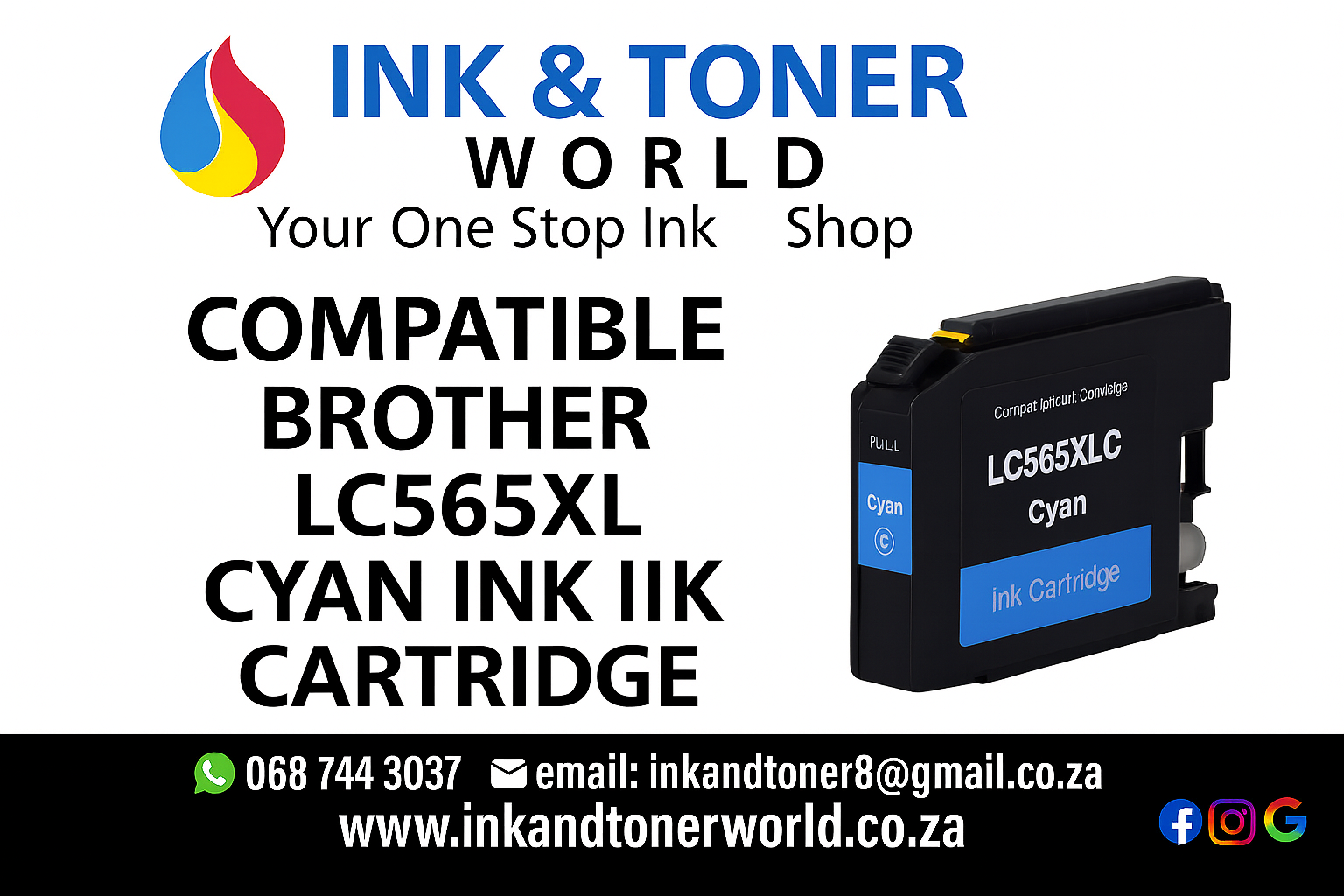 Compatible Brother LC565XL Cyan Ink cartridge