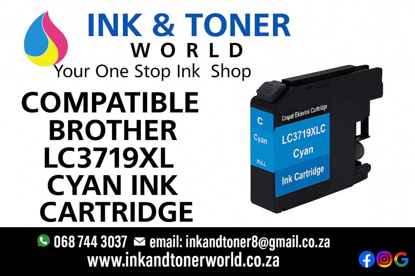Compatible Brother LC3719XL Cyan Ink cartridge