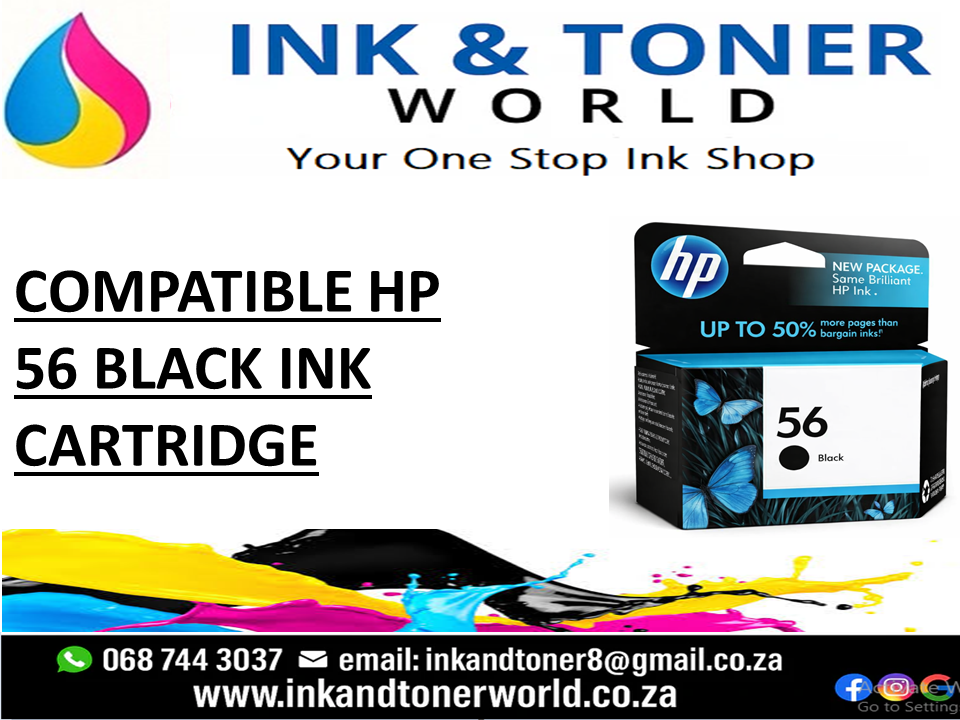 Compatible  HP 56 Black ink Cartridge (C6656AE)