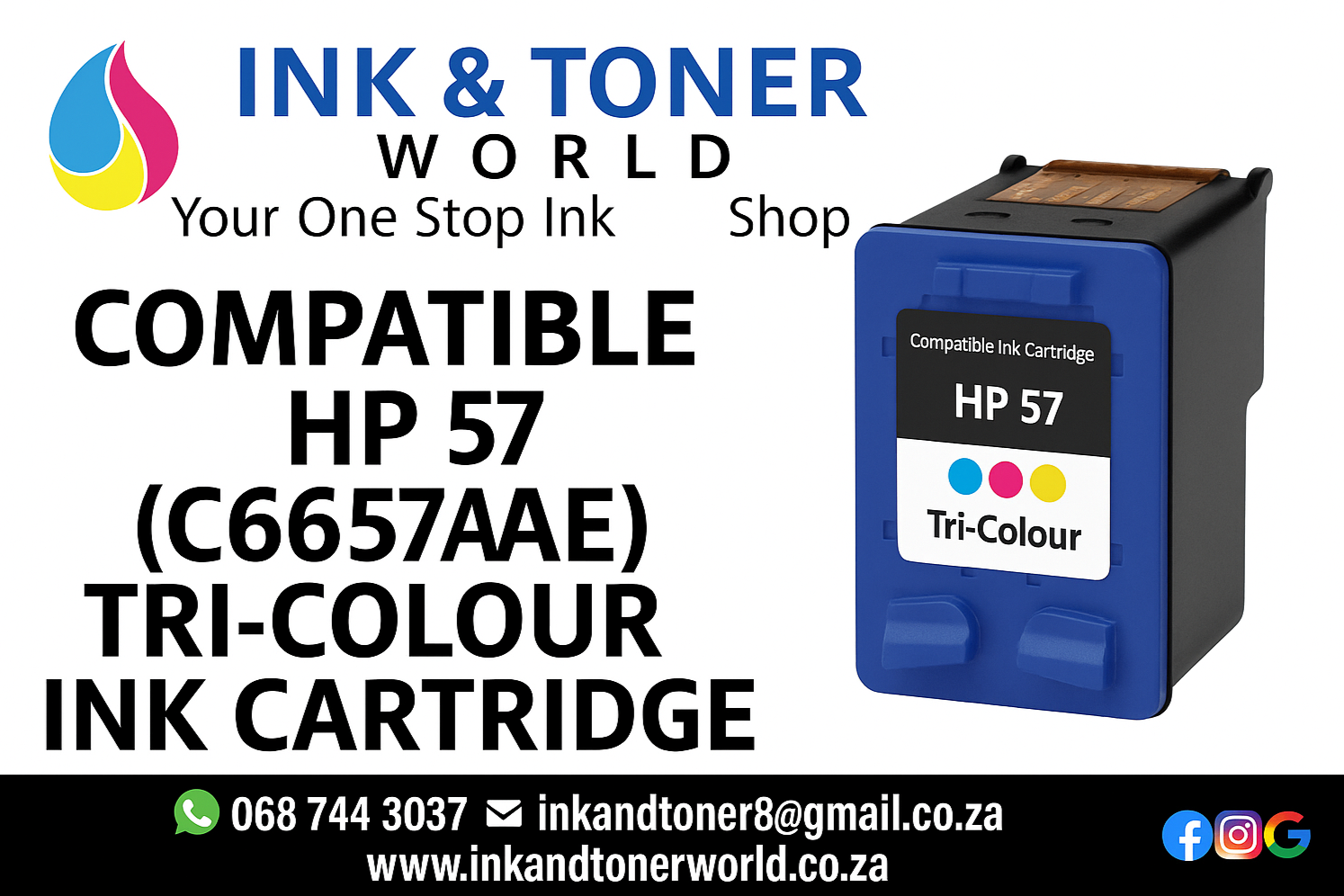 Compatible HP 57 (C6657AE) Tri-Colour Ink Cartridge