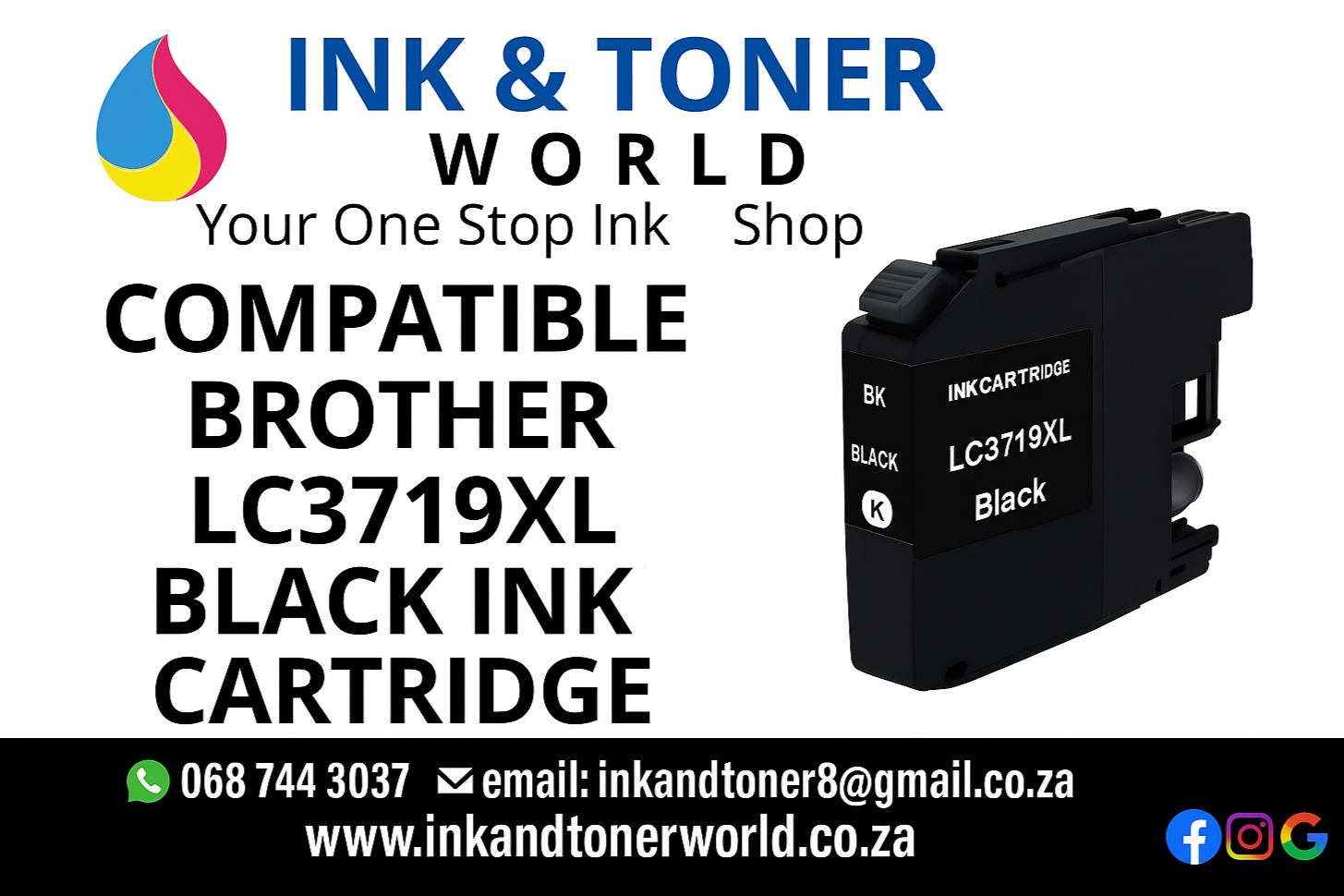 Compatible Brother LC3719XL Black ink cartridge