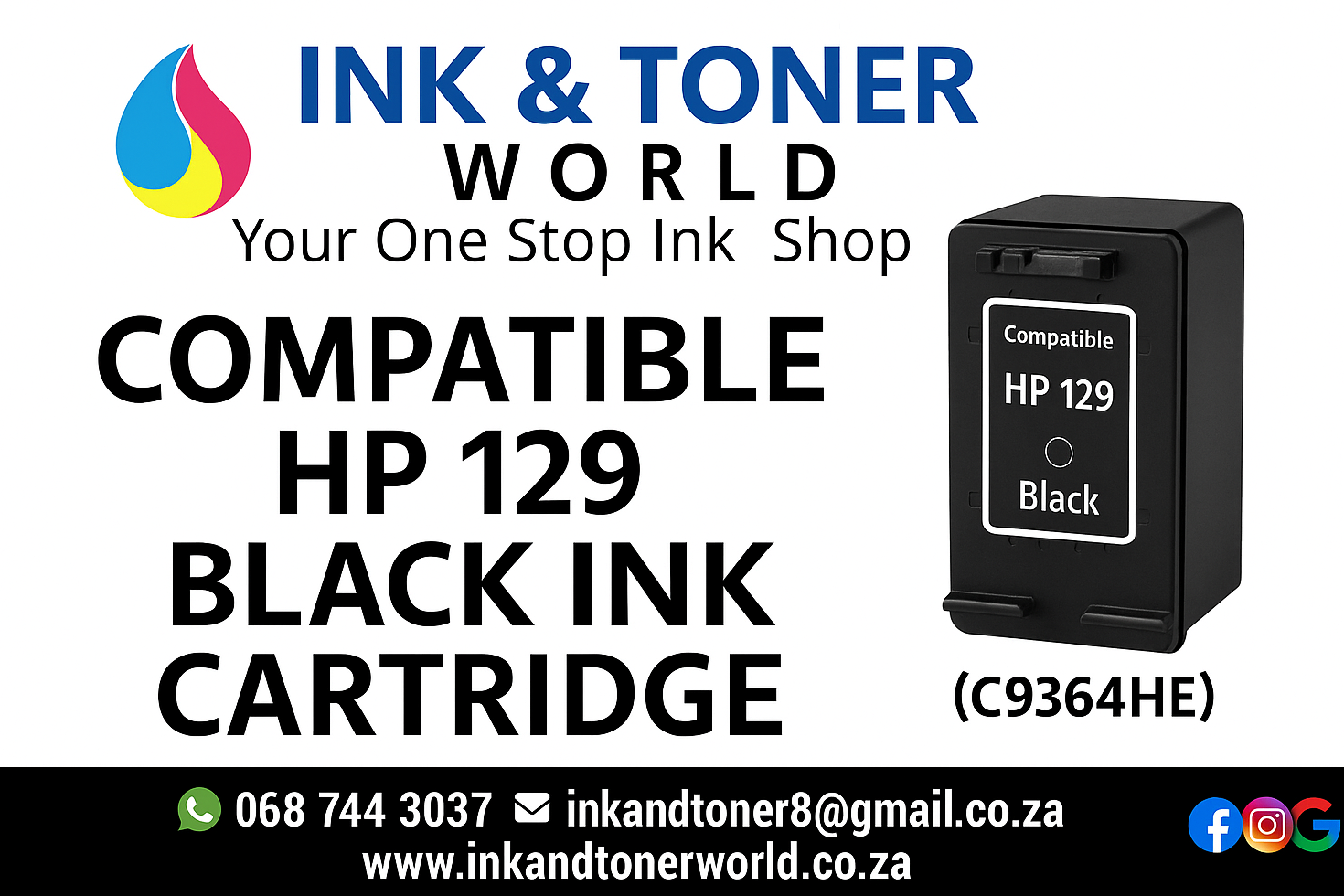 Compatible HP 129 Black Ink Cartridge (C9364HE)