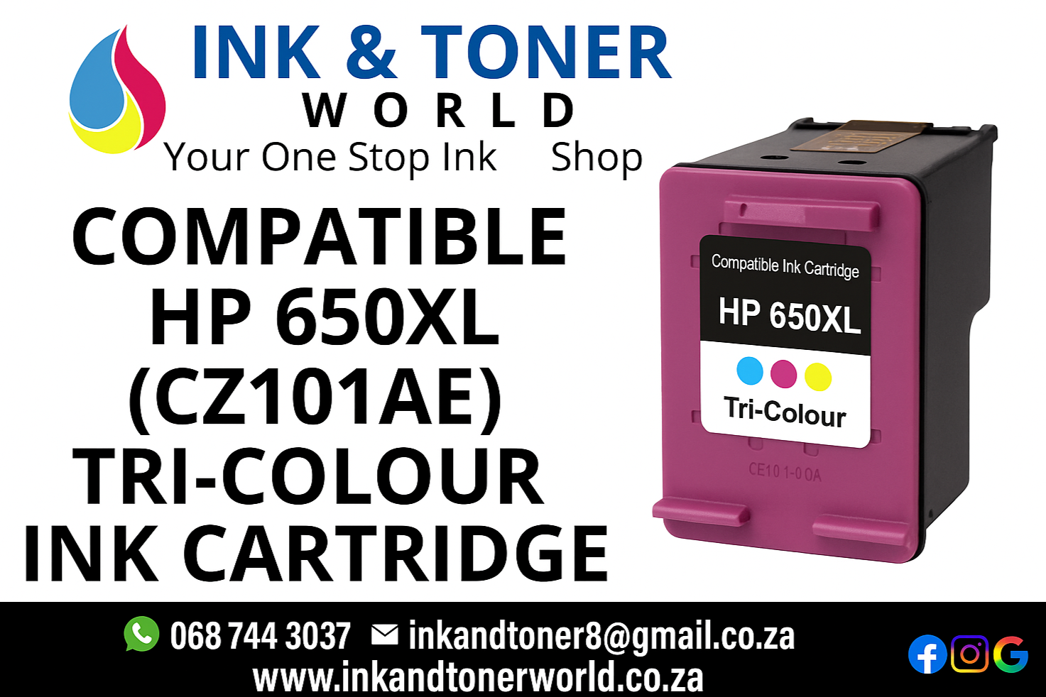 Compatible HP 650XL (CZ101AE) Tri-color Ink Cartridge