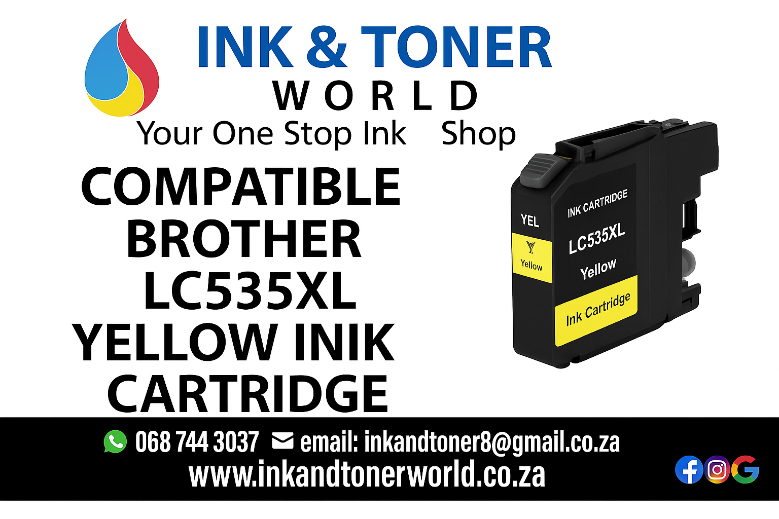 Compatible Brother LC535XL Yellow Ink cartridge