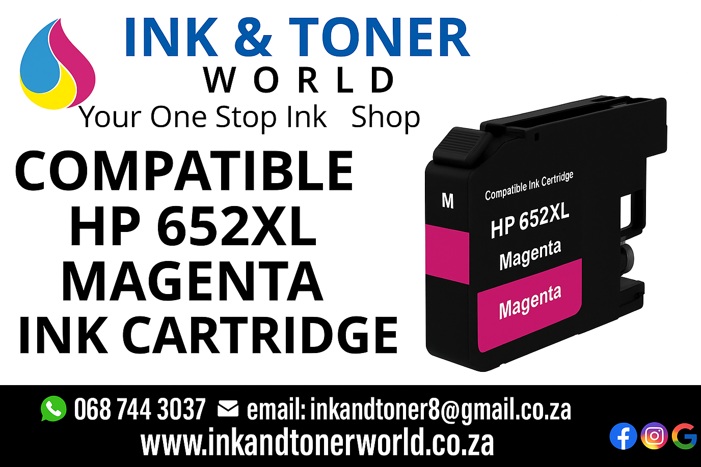 Compatible hp 652XL magenta