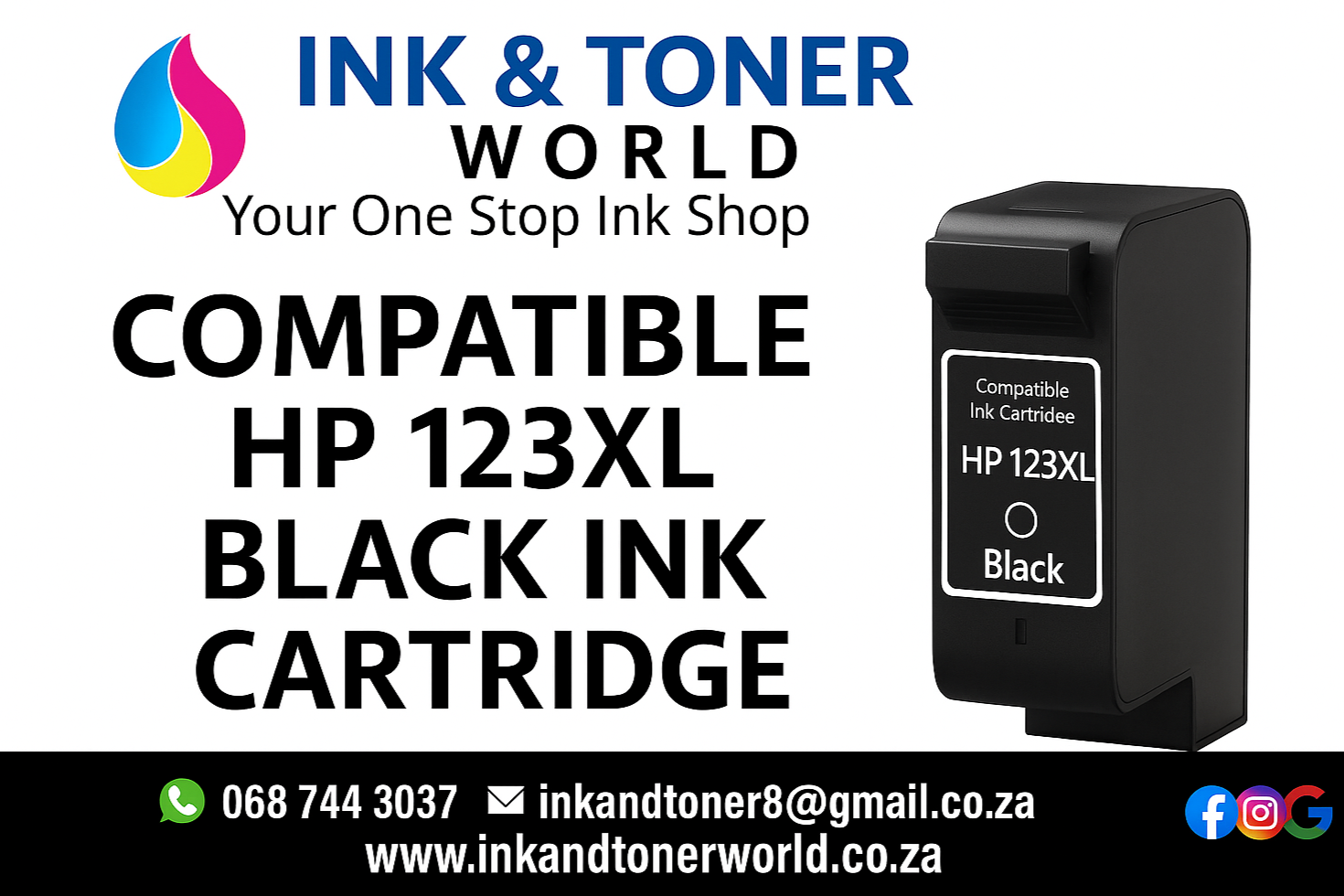 Compatible HP 123XL Black Ink cartridge