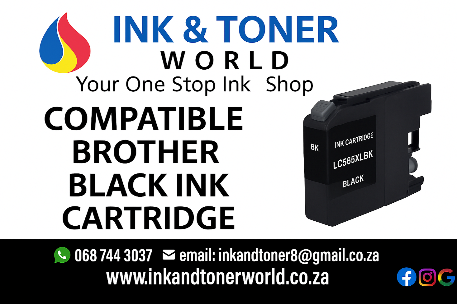 Compatible Brother LC566XL Black ink cartridge