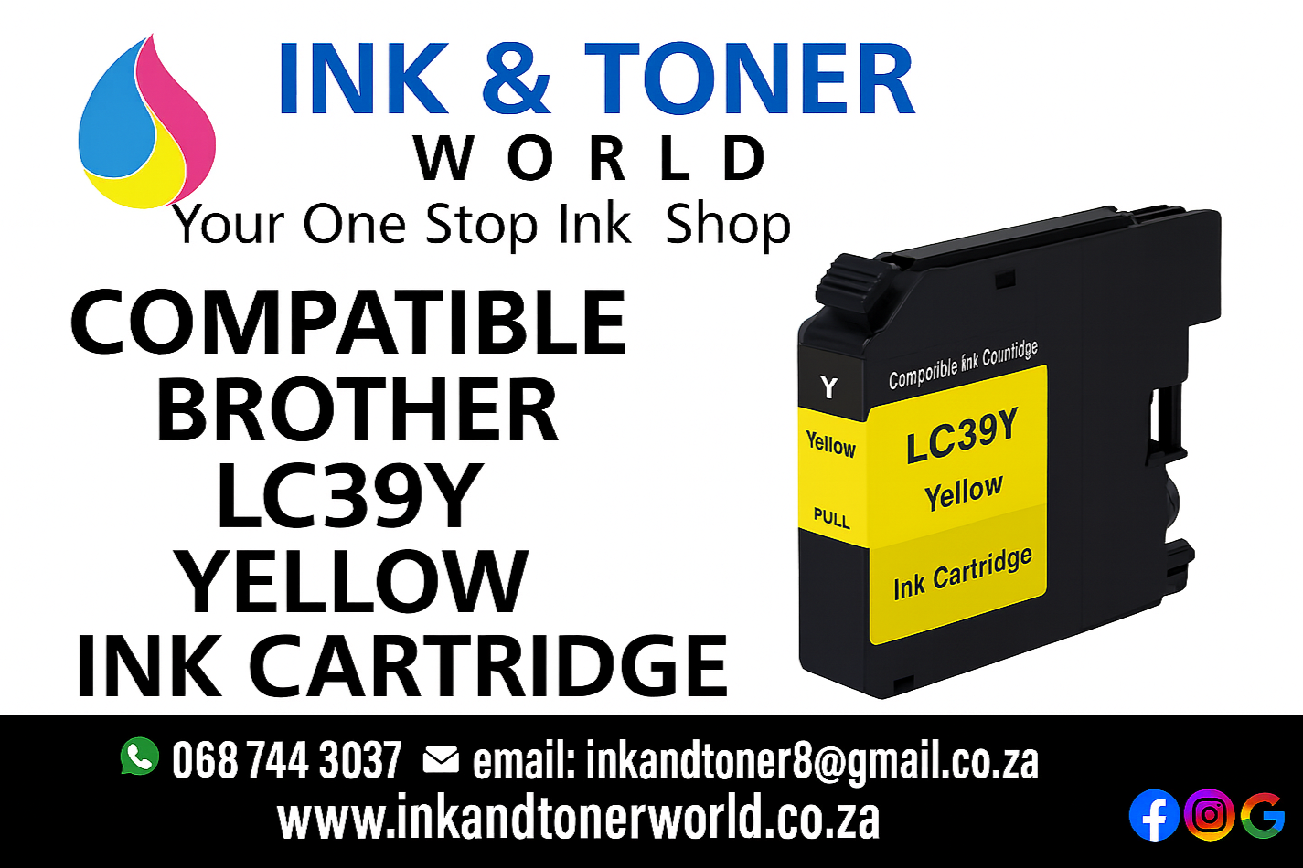 Compatible Brother LC39Y Yellow  Ink cartridge