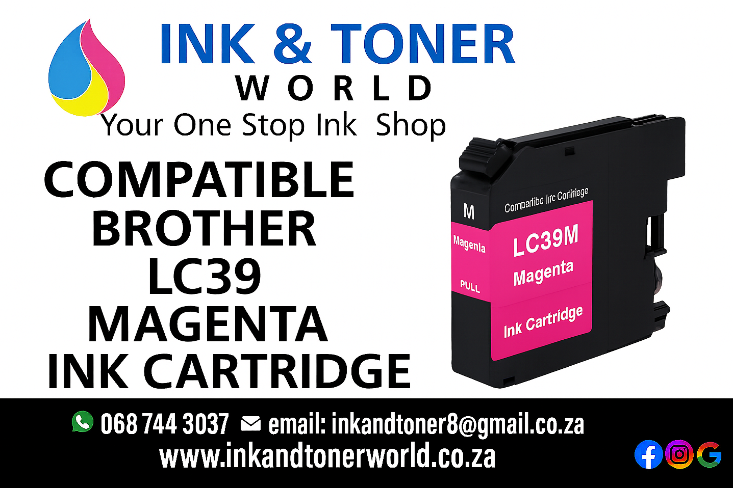 Compatible Brother LC-39 Magenta Ink Cartridge