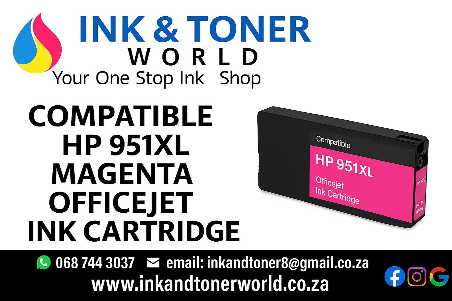 Compatible HP 951XL Magenta Officejet Ink Cartridge