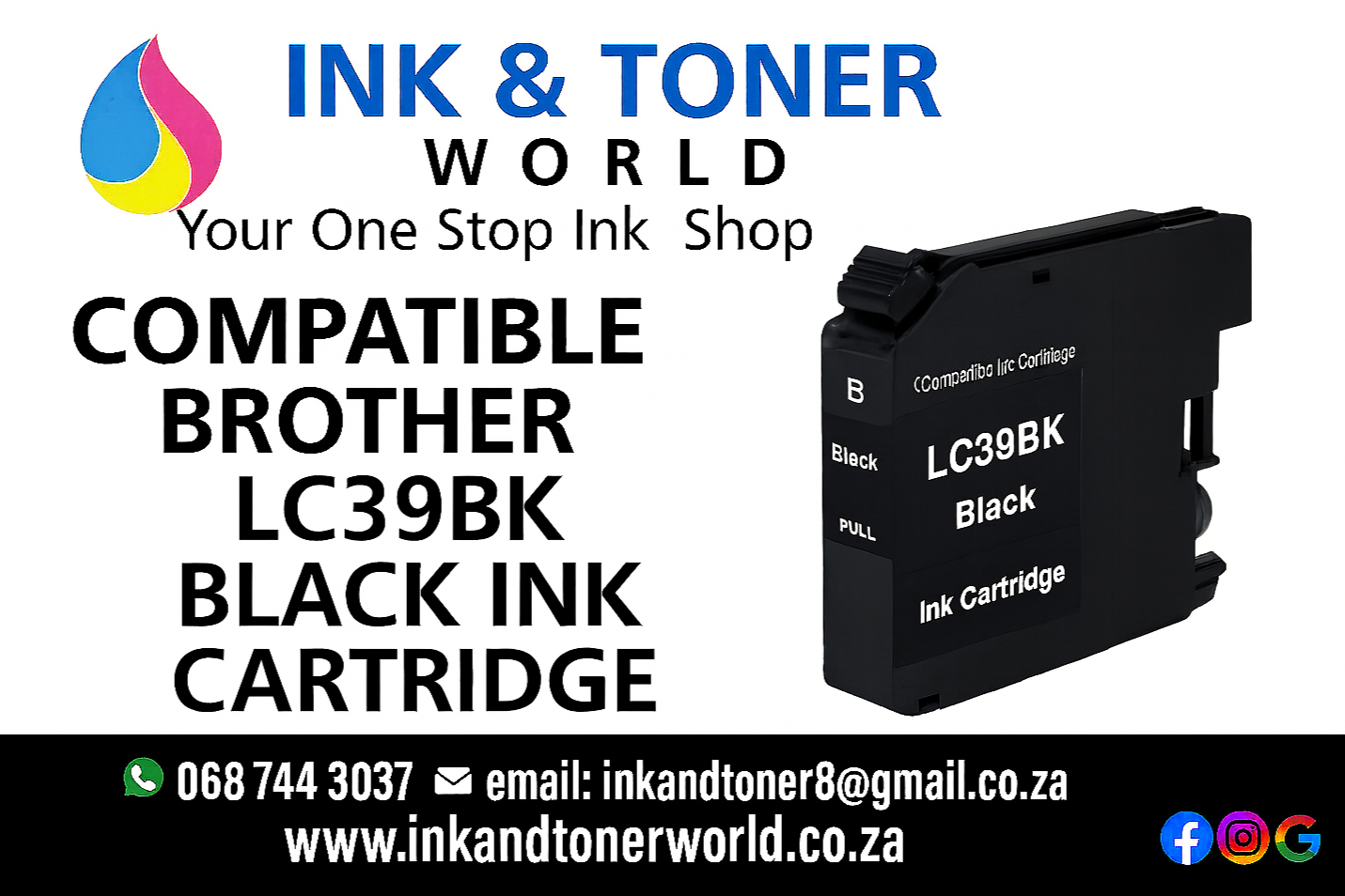 Compatible Brother LC39BK Black  Ink cartridge