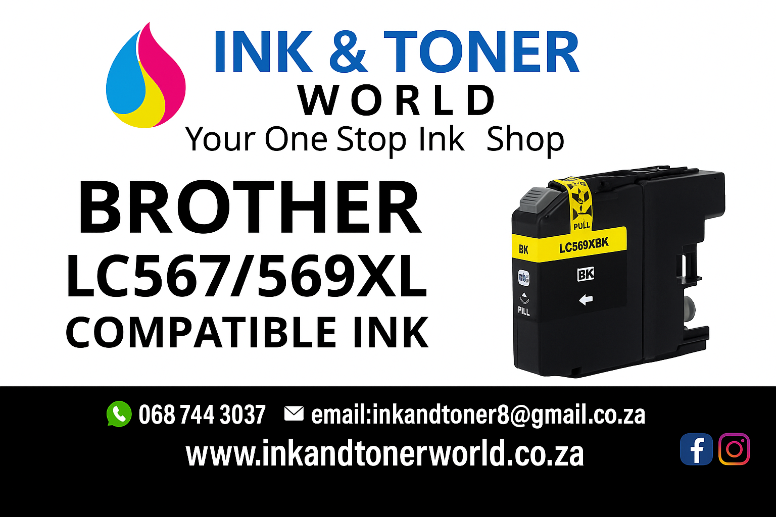 Compatible Brother LC-567/569XL Black Ink Cartridge