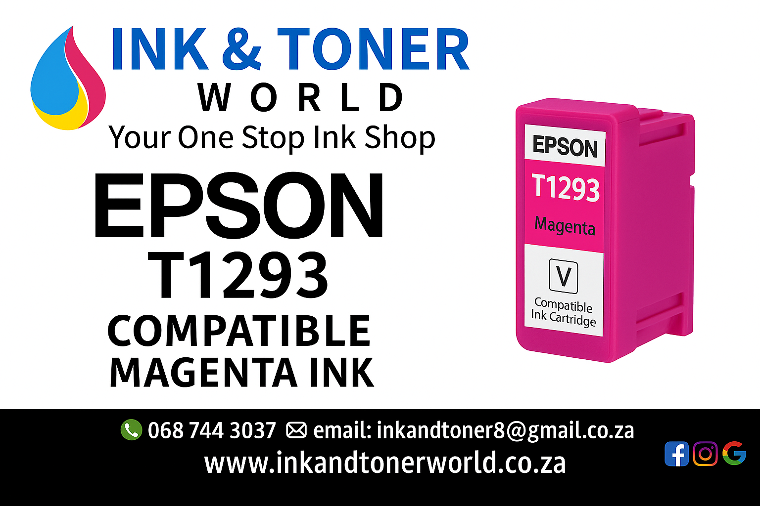 Compatible Epson T1293 Magenta  Ink Cartridge