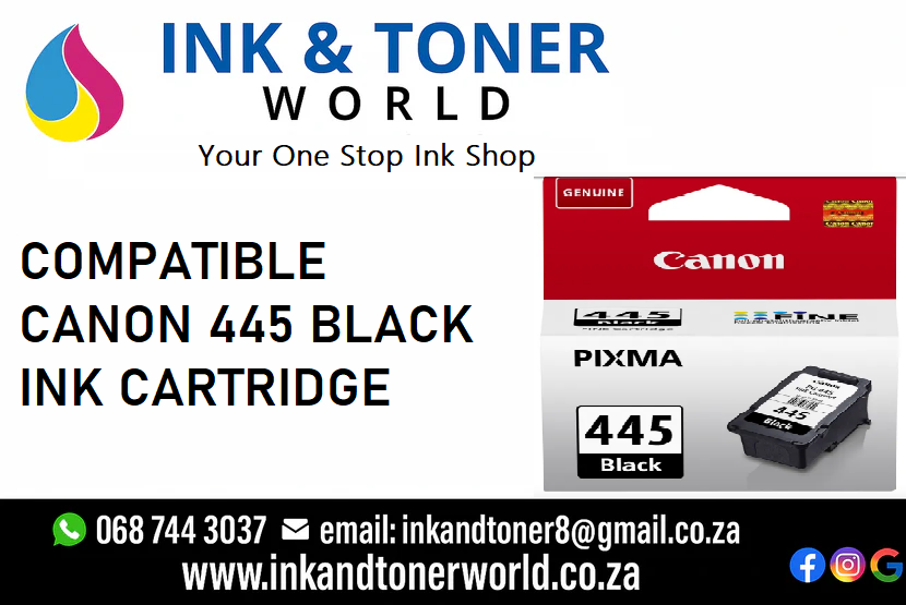 Compatible Canon 445 XL Black Ink Cartridge – High Yield for Canon PIXMA Printers