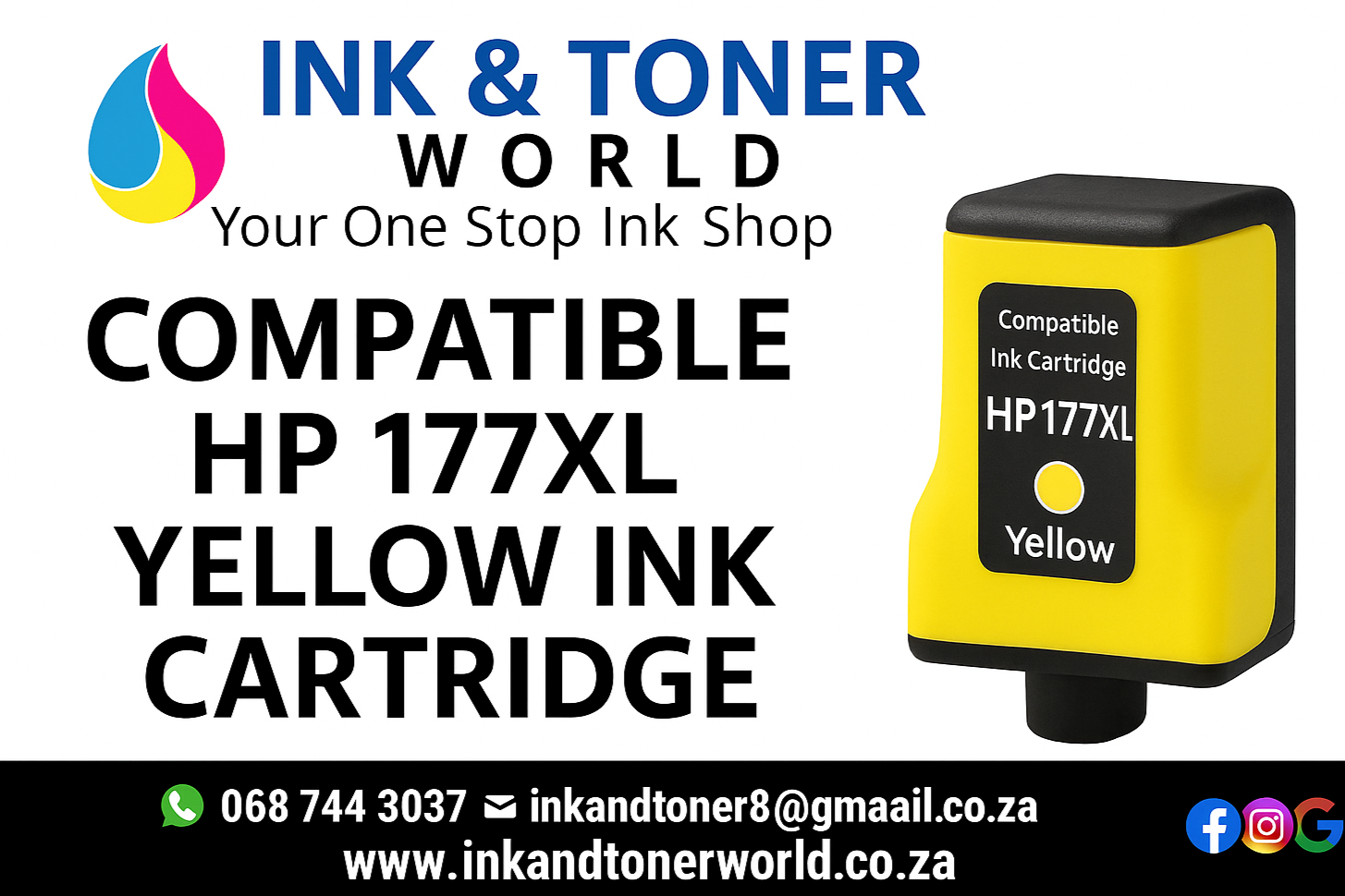 Compatible HP 177xl Yellow  Ink Cartridge