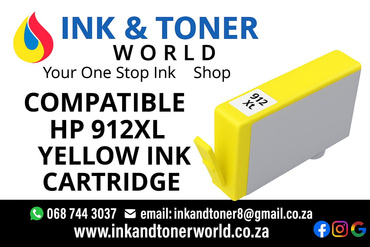 Compatible HP 912XL  Ink Cartridge - Yellow 3YL83AE
