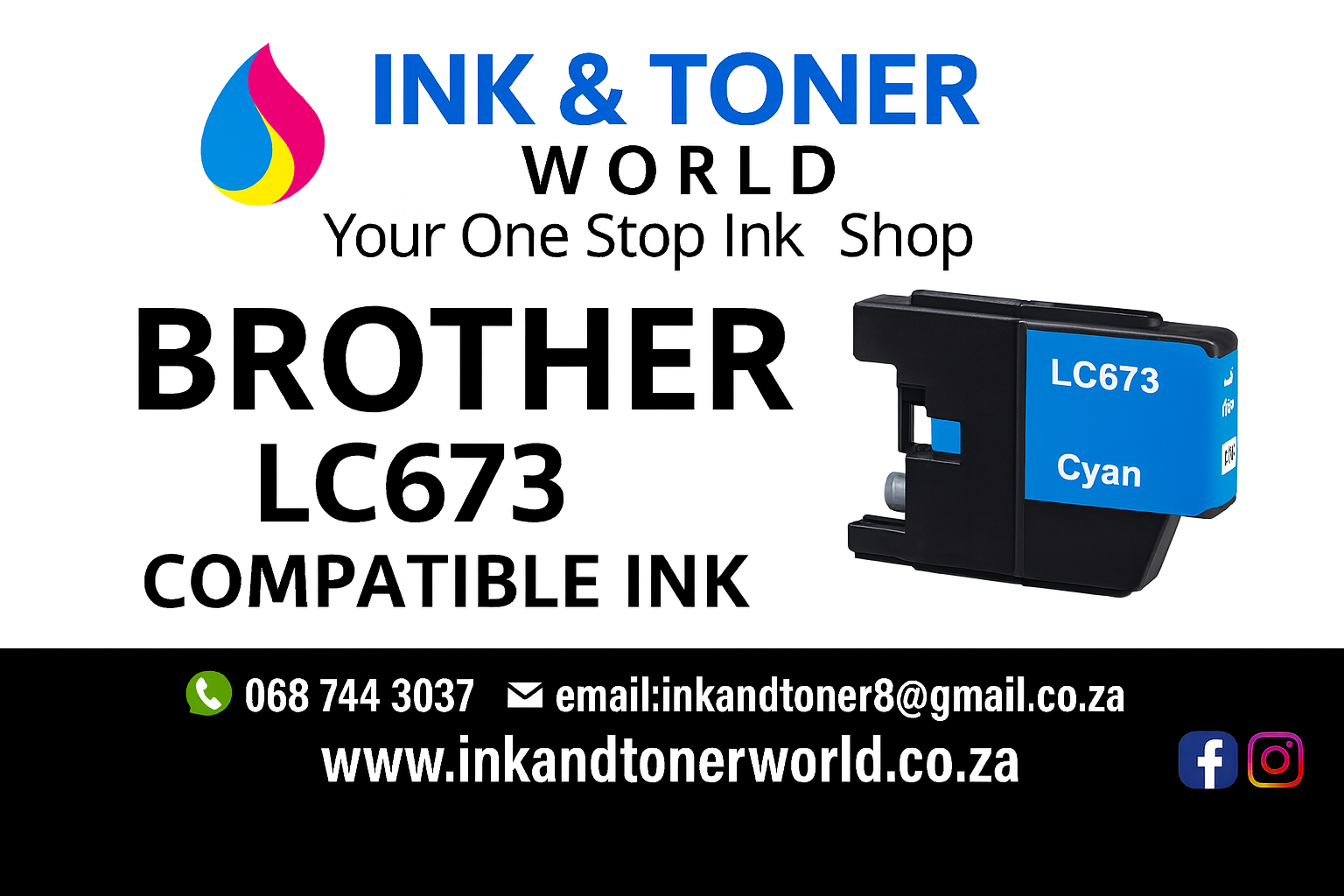Compatible Brother LC673 Cyan  Ink Cartridge