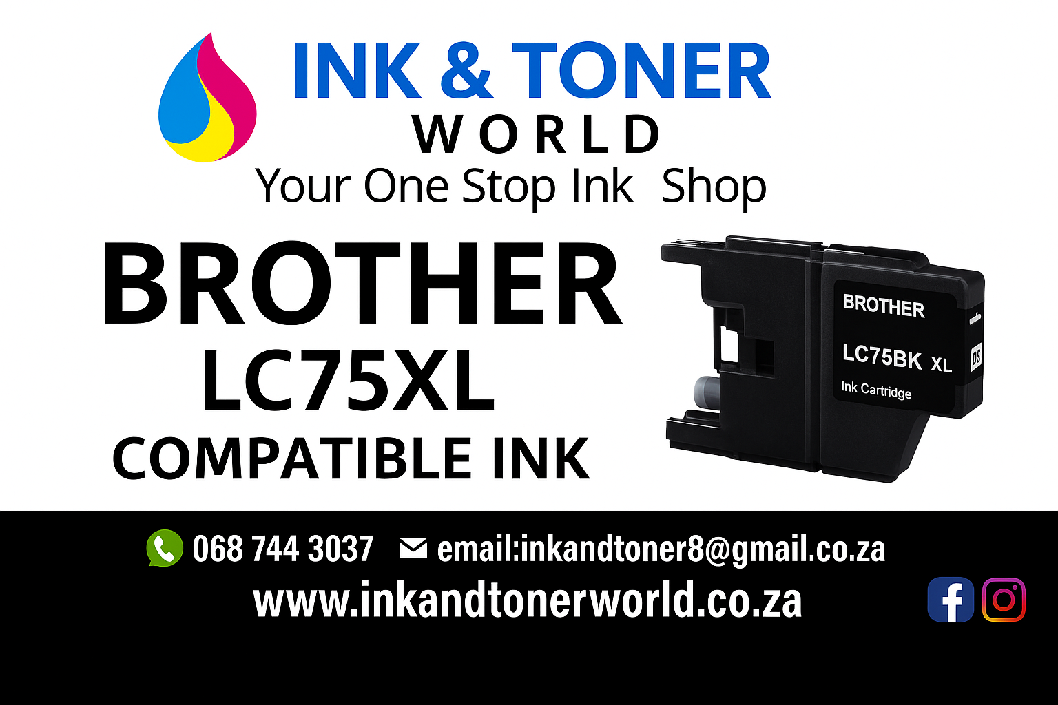 Compatible Brother LC75XL Black Ink Cartridge