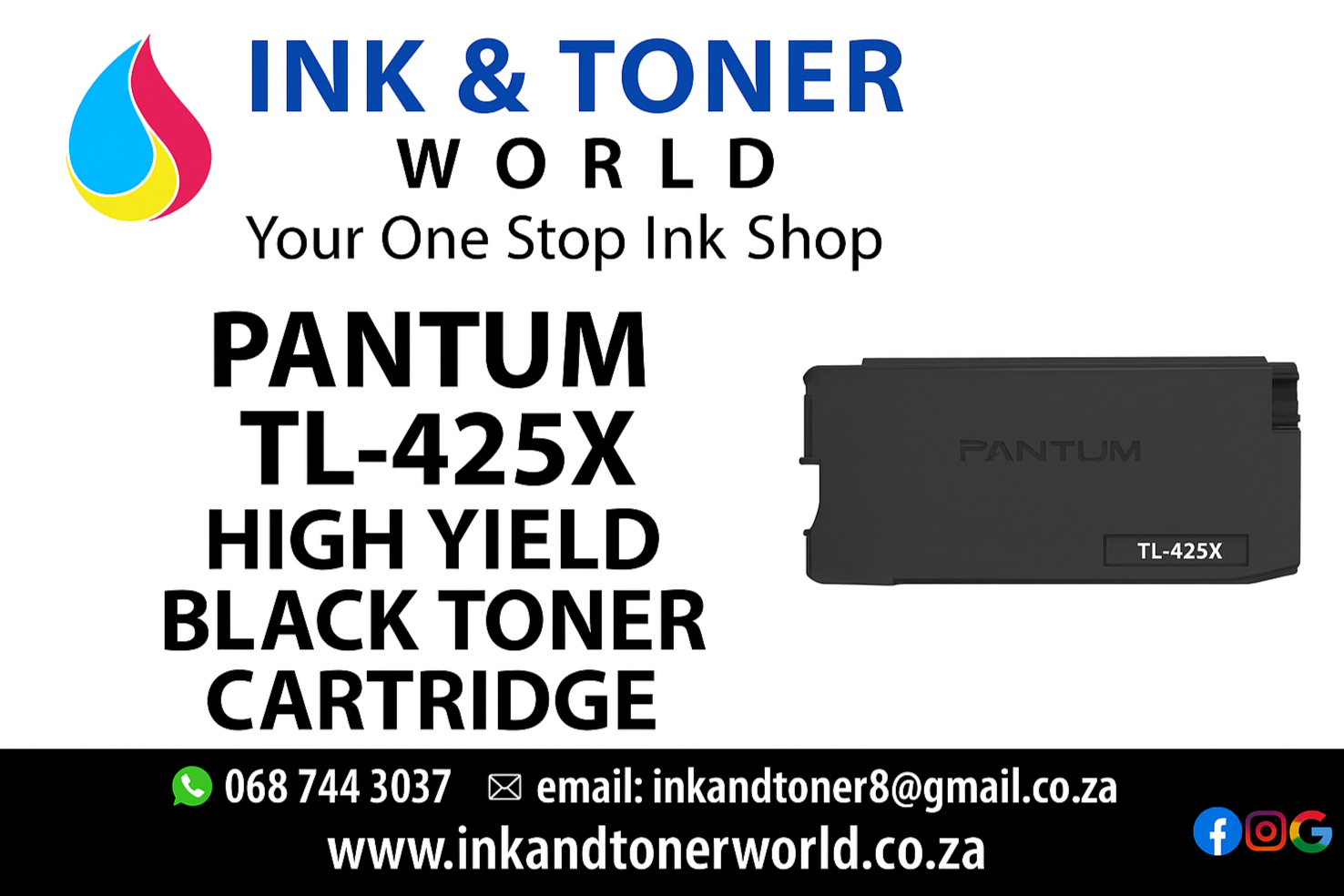 PANTUM TL425X HIGH YIELD BLACK TONER CARTRIDGE