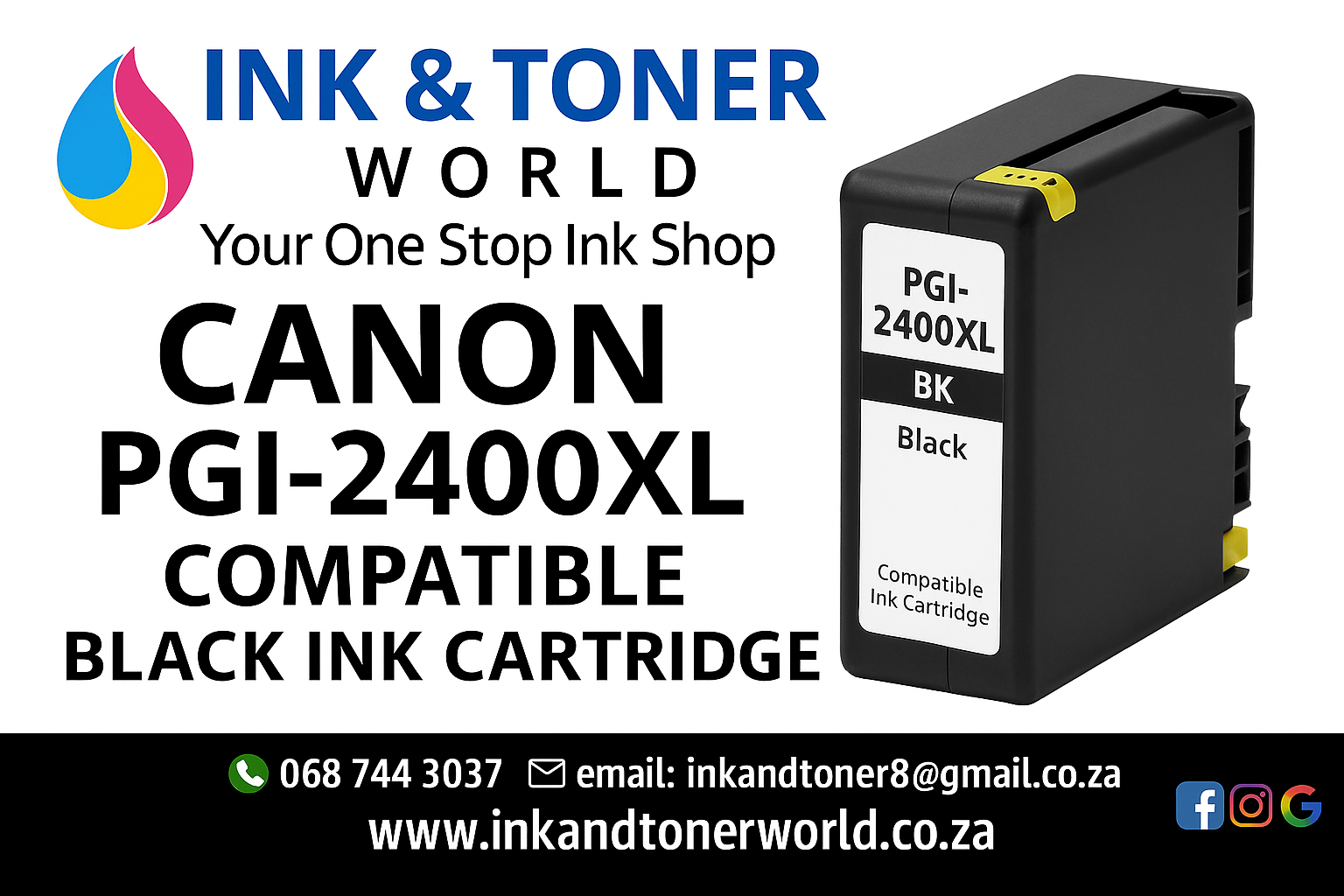 Compatible Canon PGI-2400XL Black Ink Cartridge