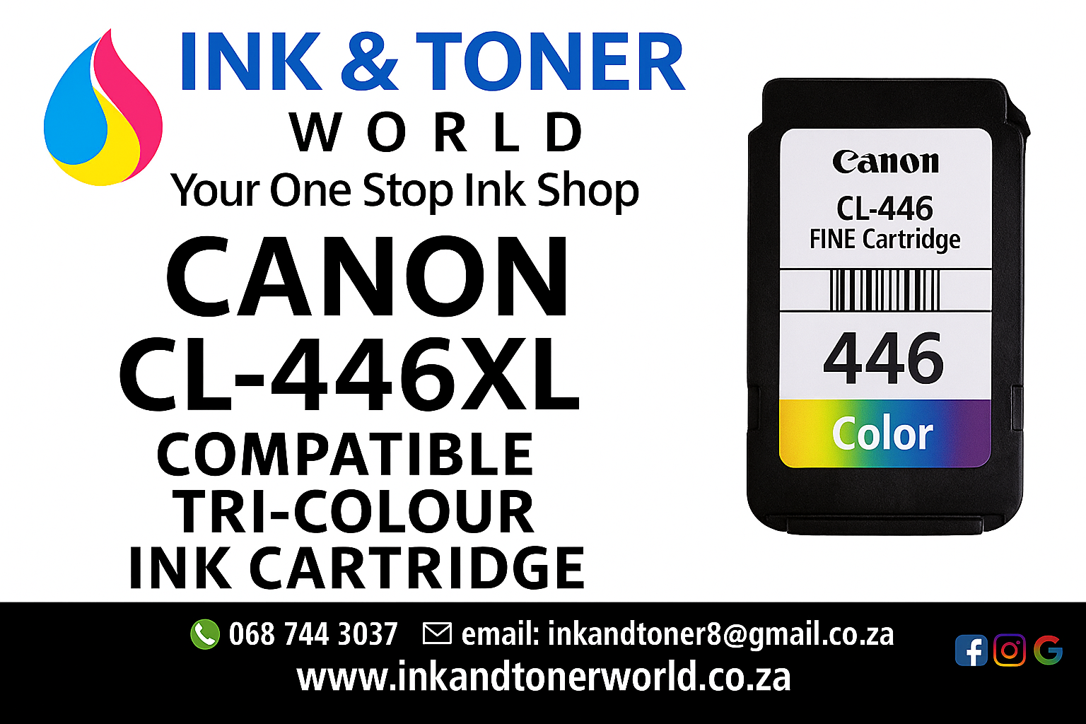 Compatible Canon CL-446XL Tri-Colour Ink Cartridge