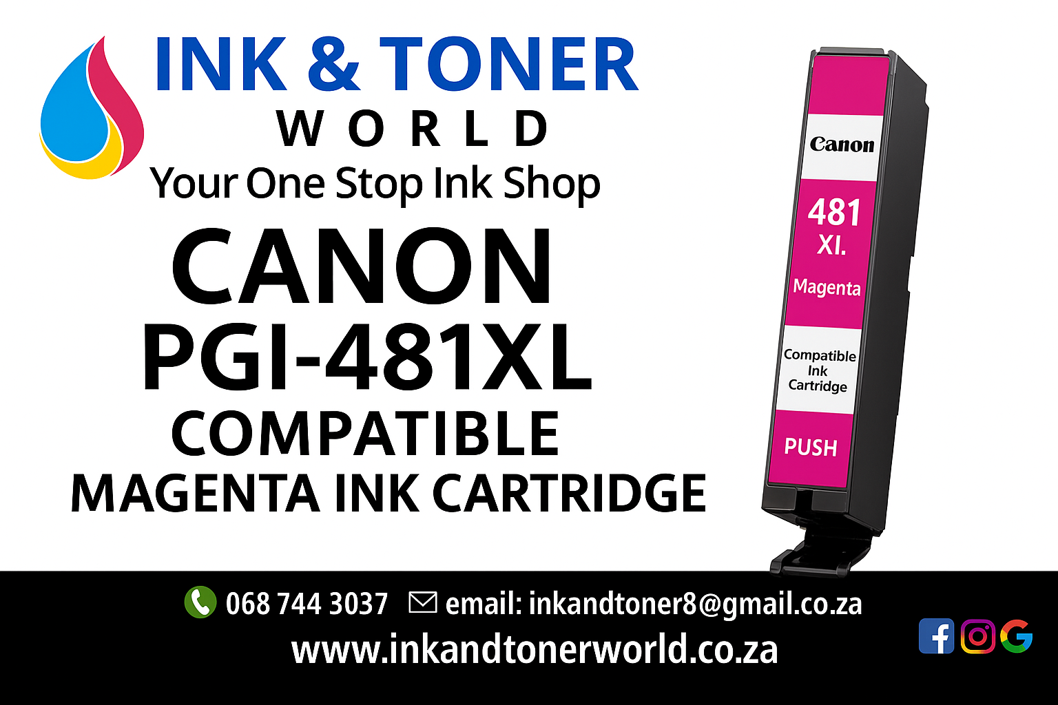 Compatible Canon PGI-481XL Magenta