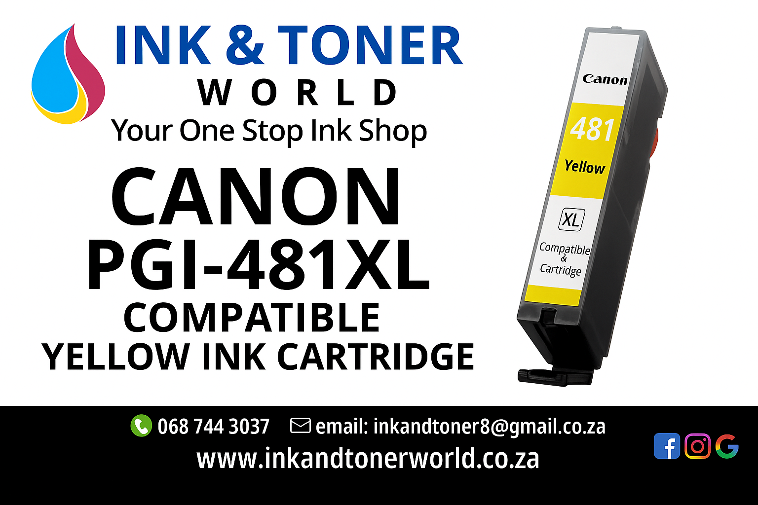 Compatible Canon PGI-481XL Yellow