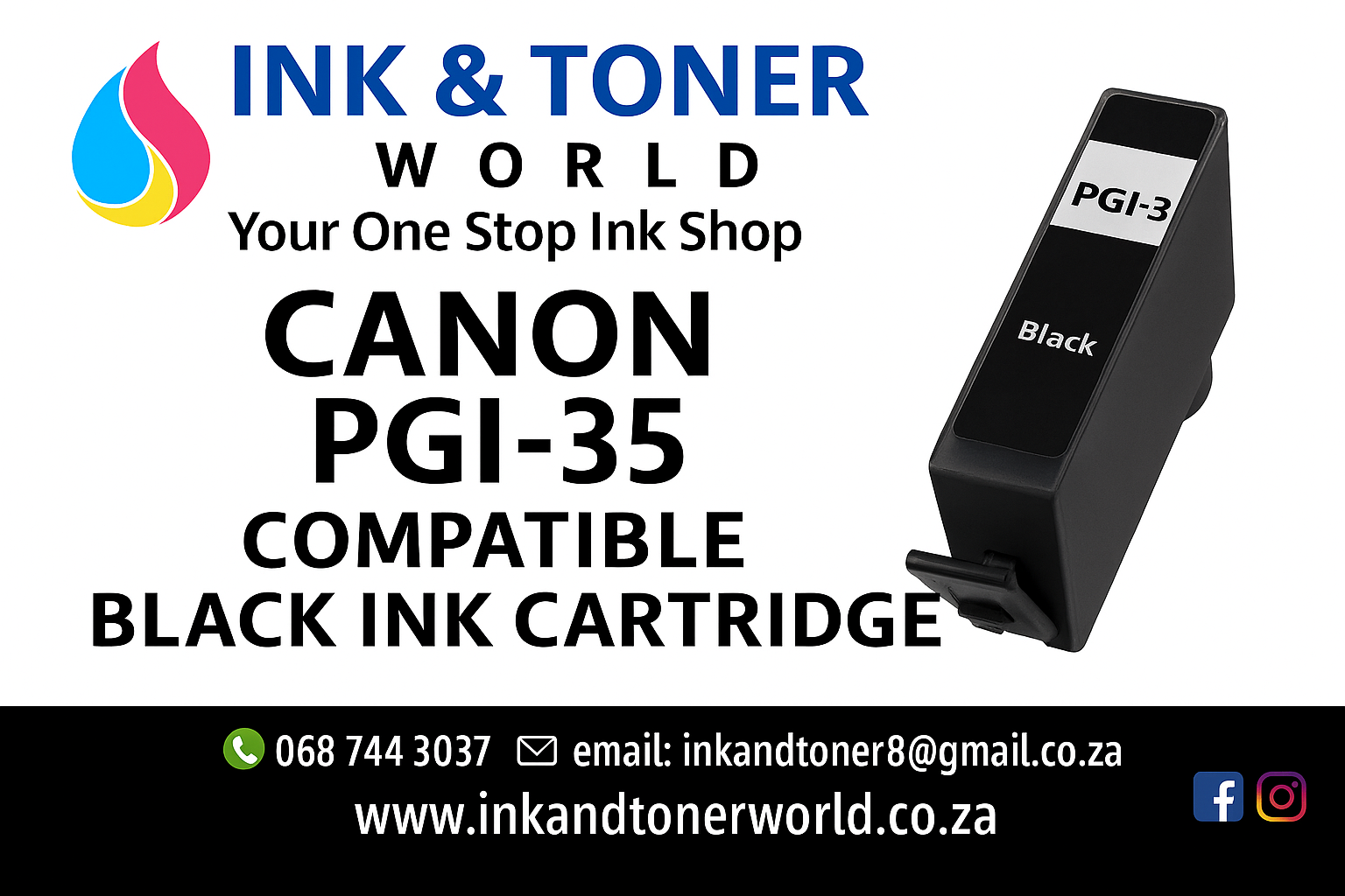 Compatible Canon PGI-35 Black Ink Cartridge