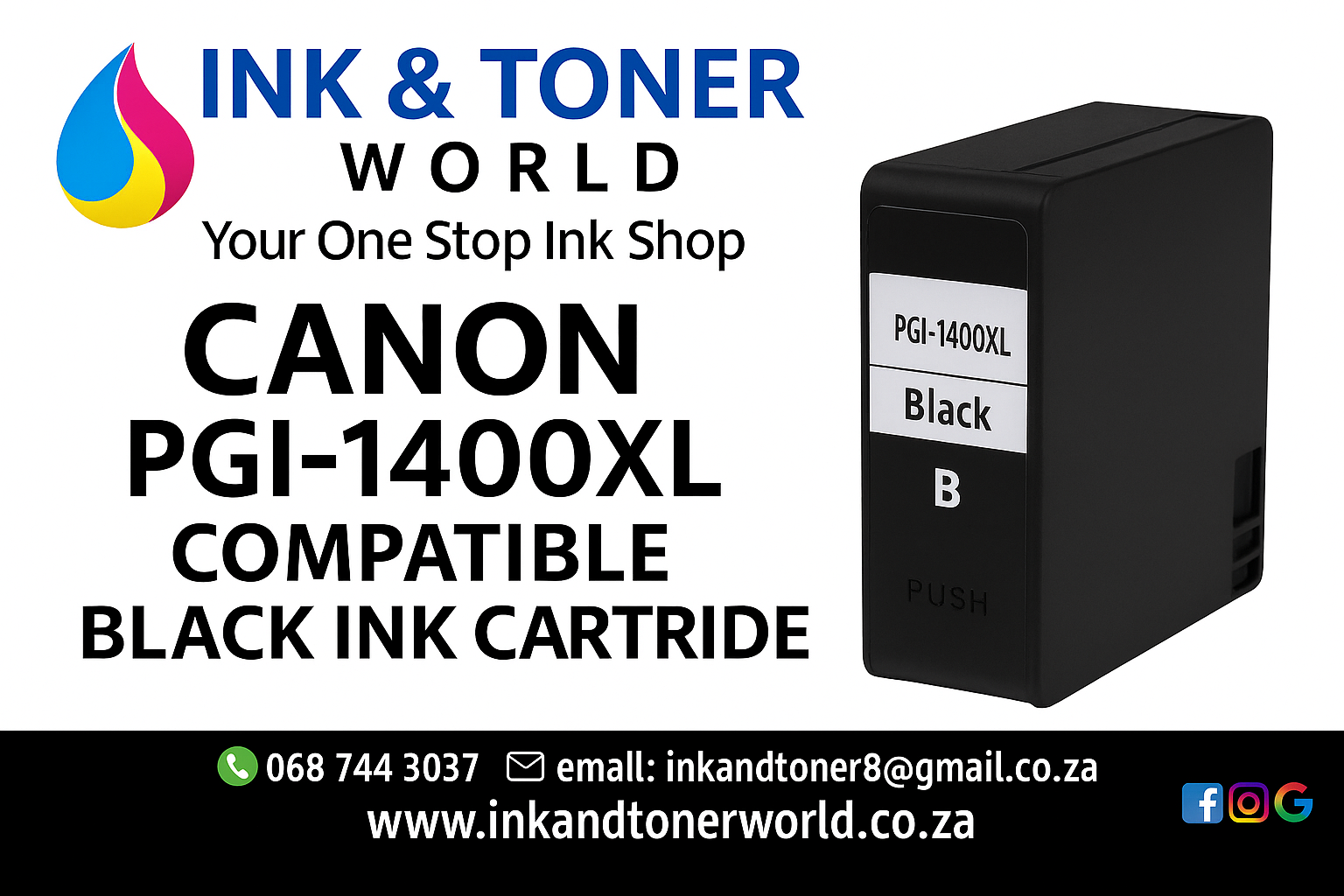 Compatible Canon PGI-1400XL Black Ink Cartridge