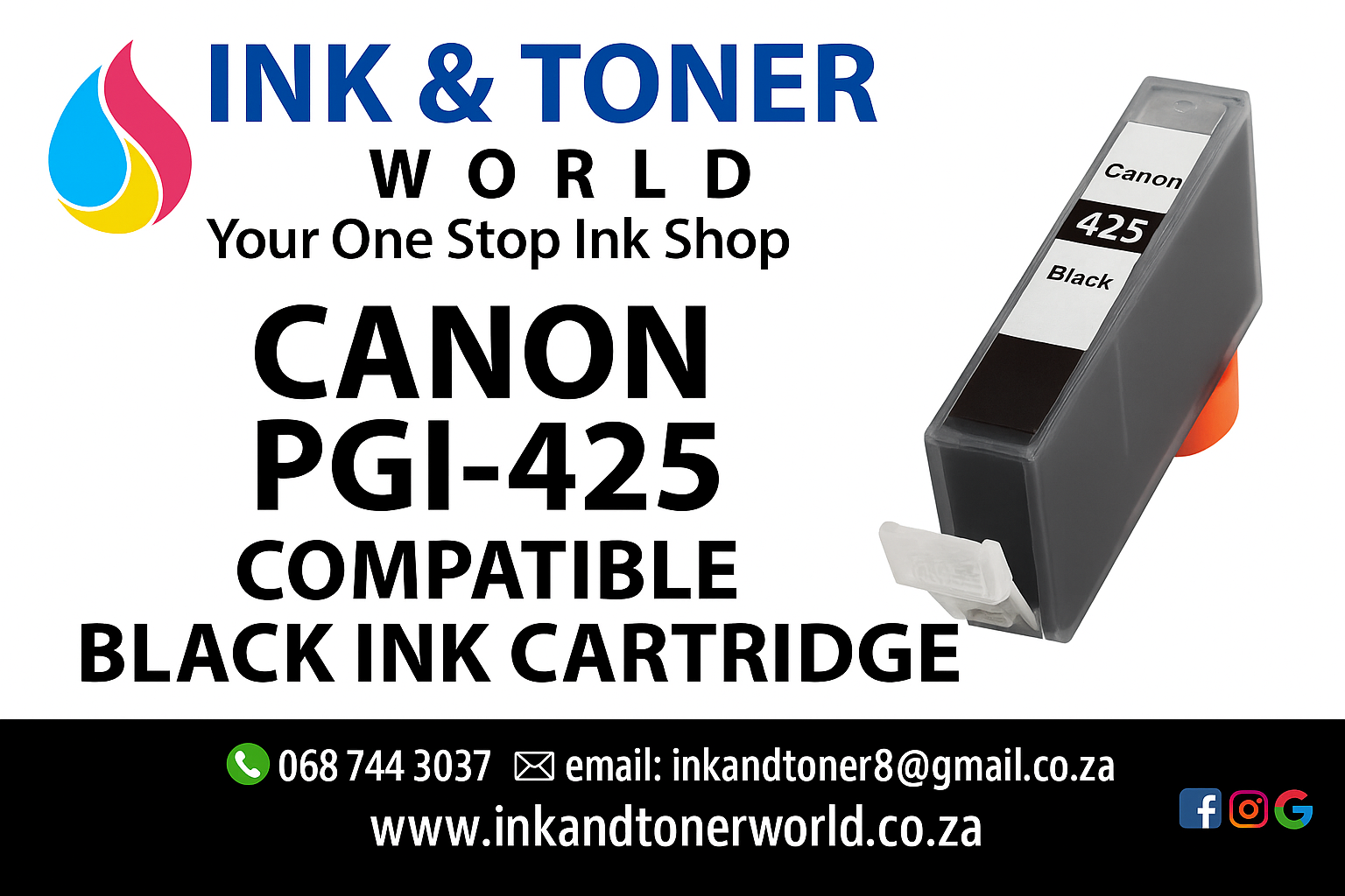 Compatible Canon PGI-425 Black Ink Cartridge