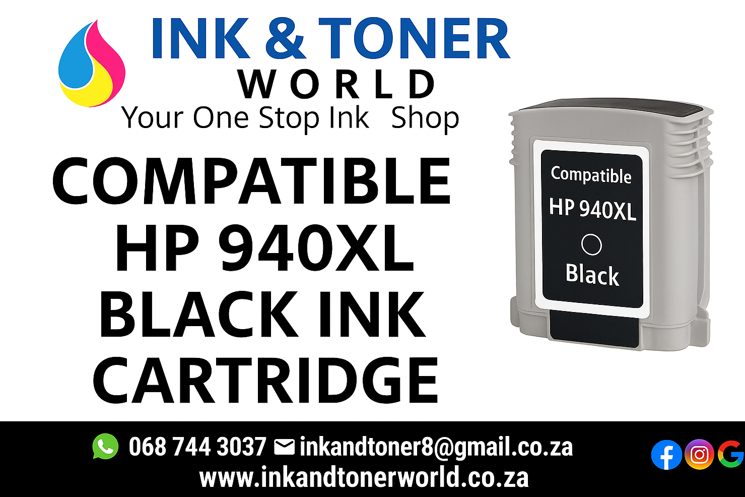 Compatible   HP 940XL ink cartridge C4906A black