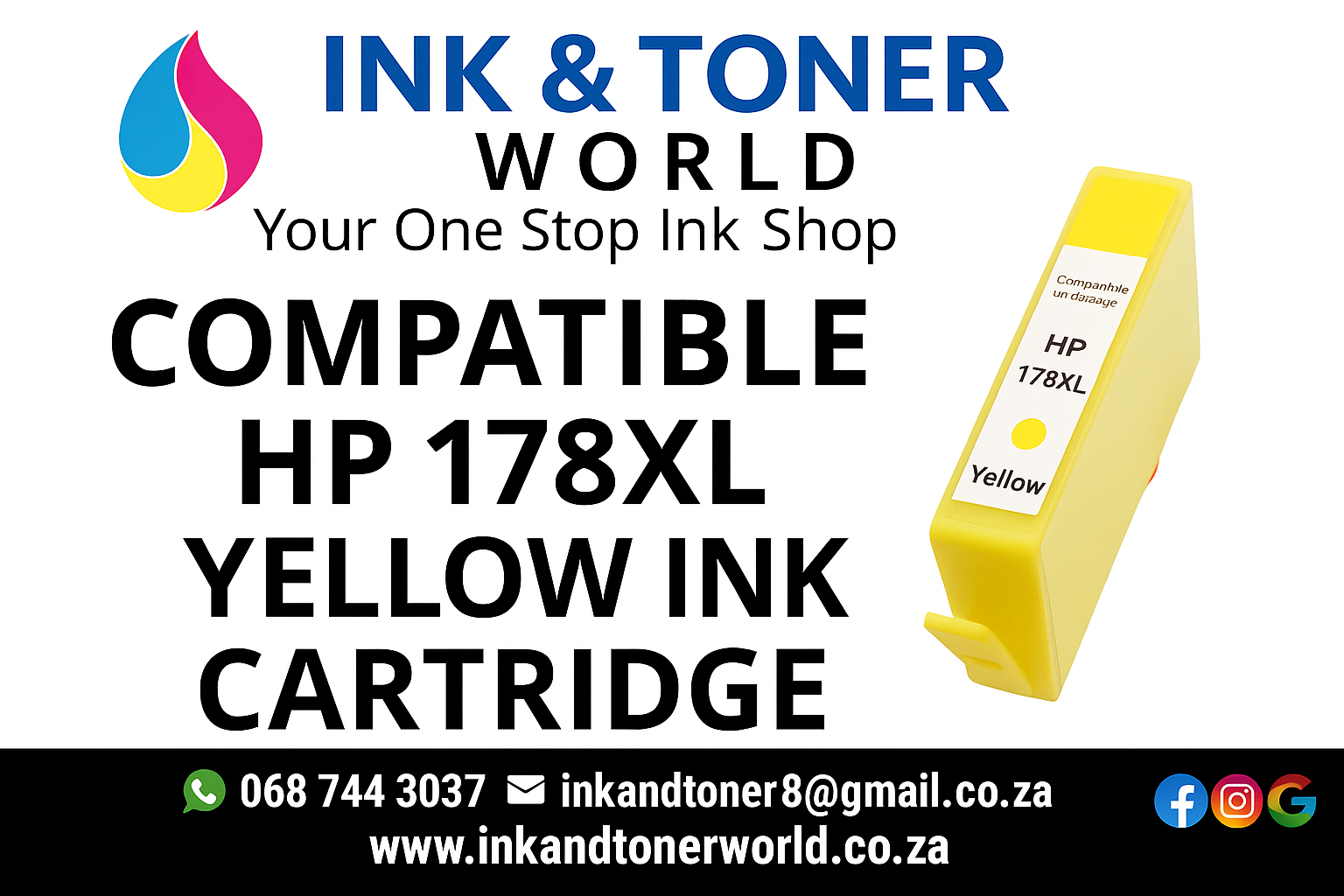 Compatible HP 178XL Yellow  Ink Cartridge (CB325HE)