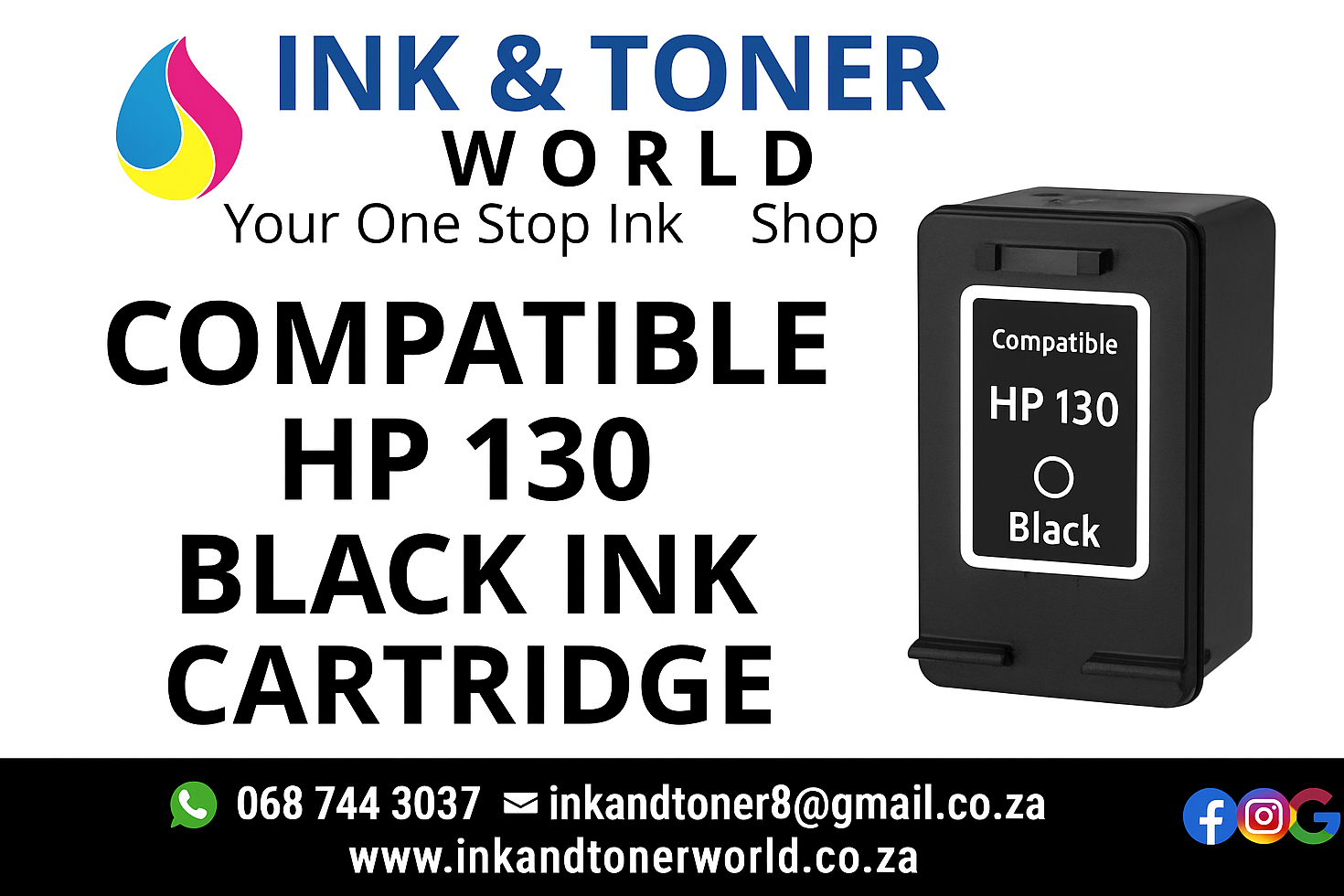 Compatible HP 130 Black ink  Cartridge