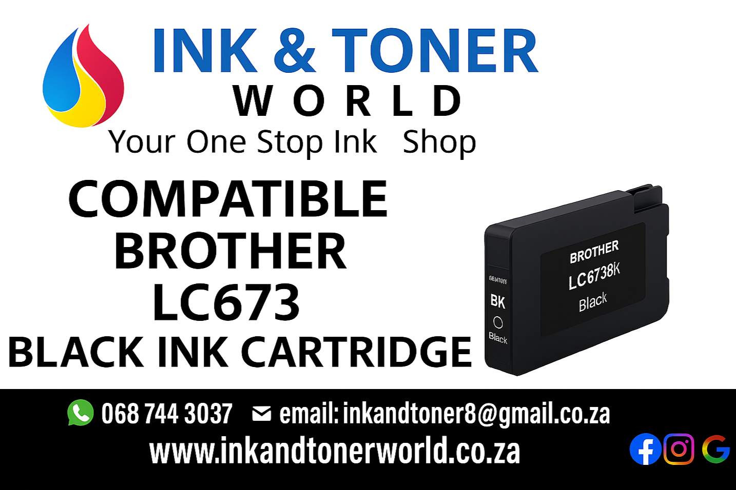 Compatible Brother LC673 Black Ink Cartridge