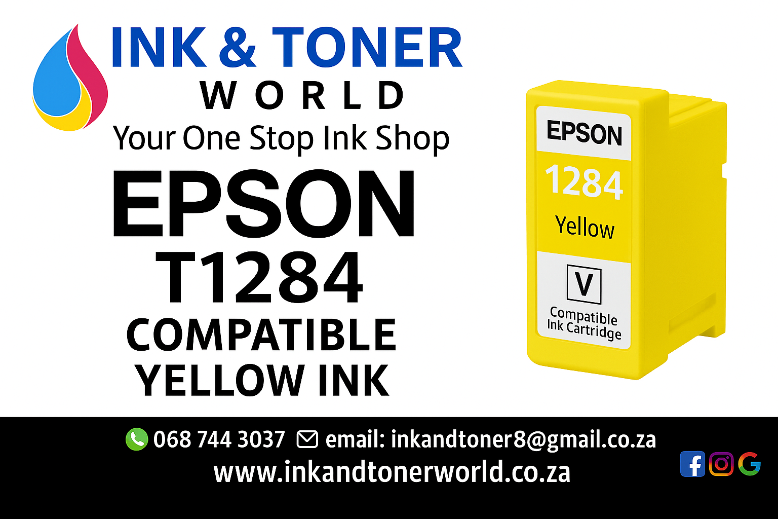 Compatible Epson T1284 Yellow  Ink cartridge