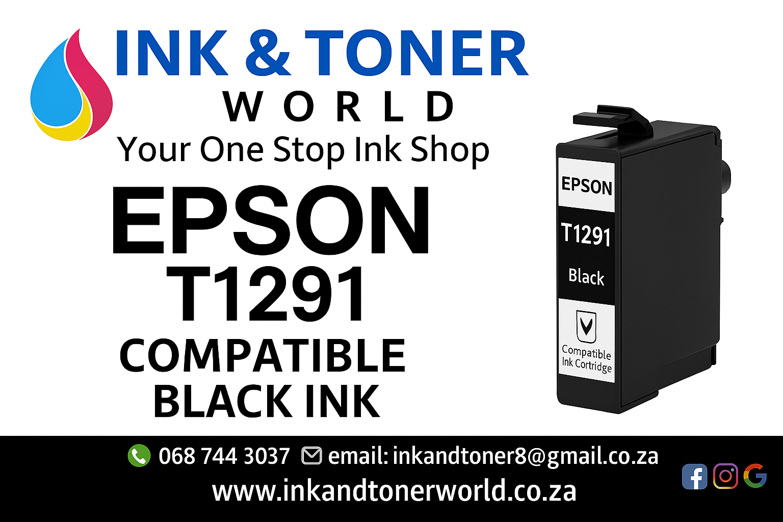 Compatible Epson T1291 Black Ink Cartridge