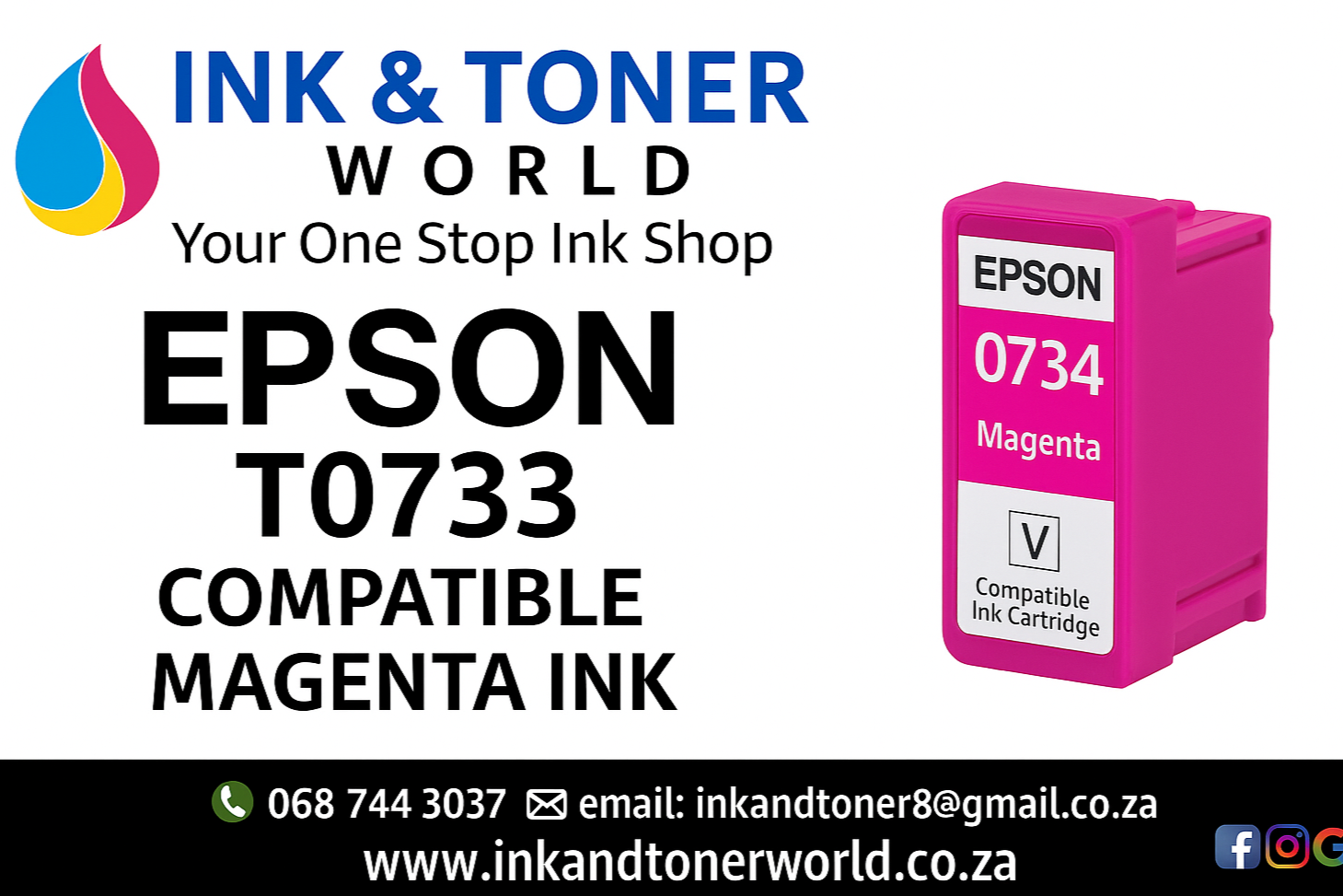Compatible Epson T0733 Magenta  Ink Cartridge