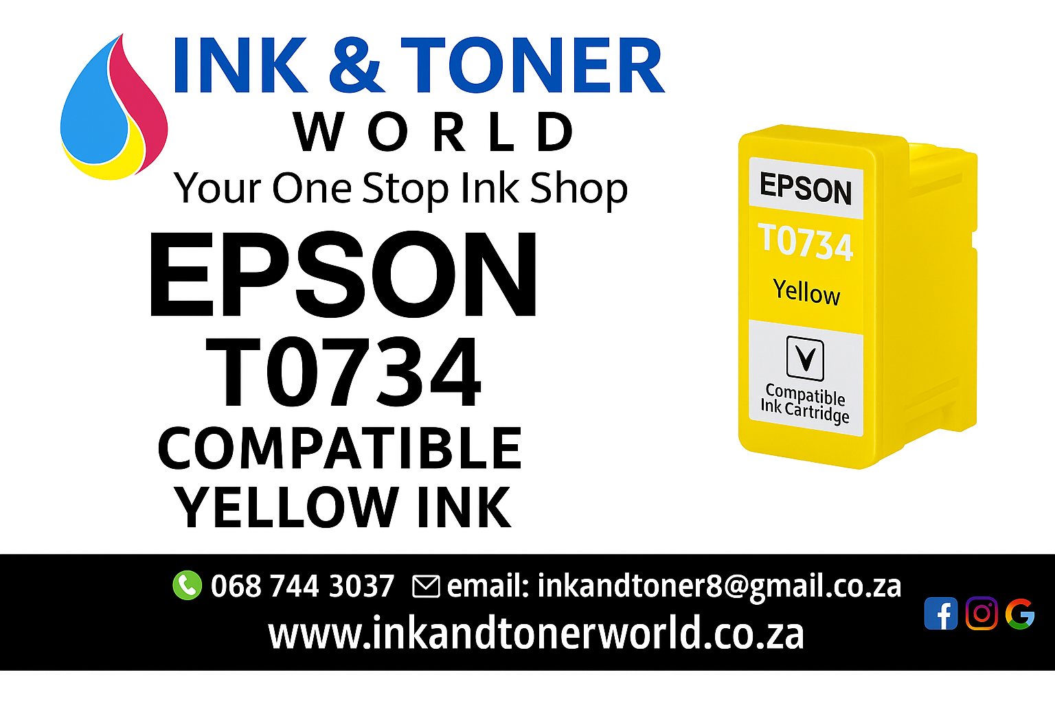 Compatible Epson T0734 Yellow Ink Cartridge