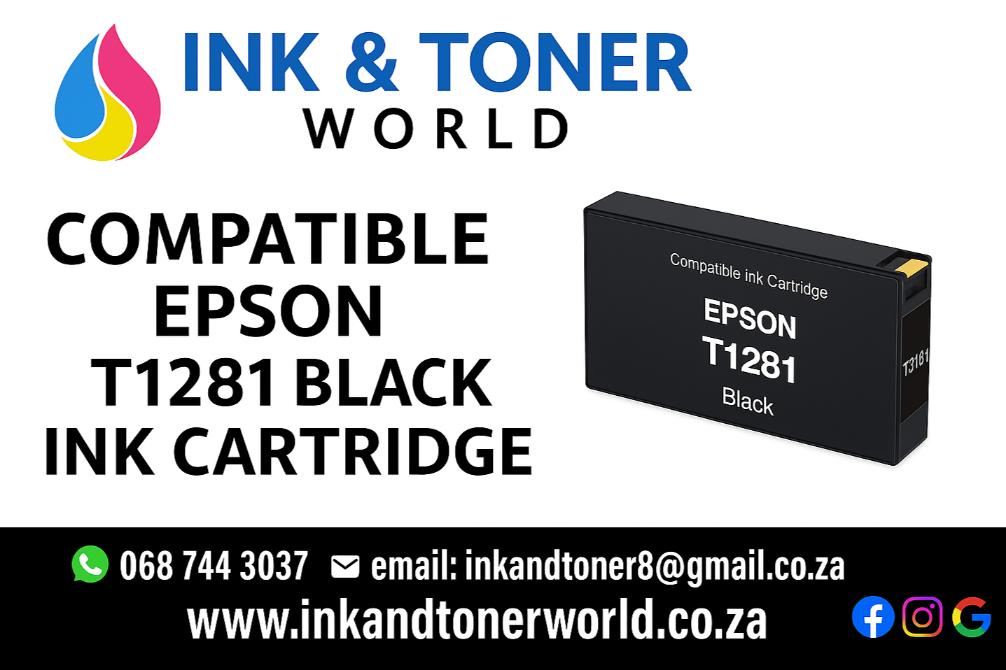 Compatible Epson T1281 Black Ink Cartridge