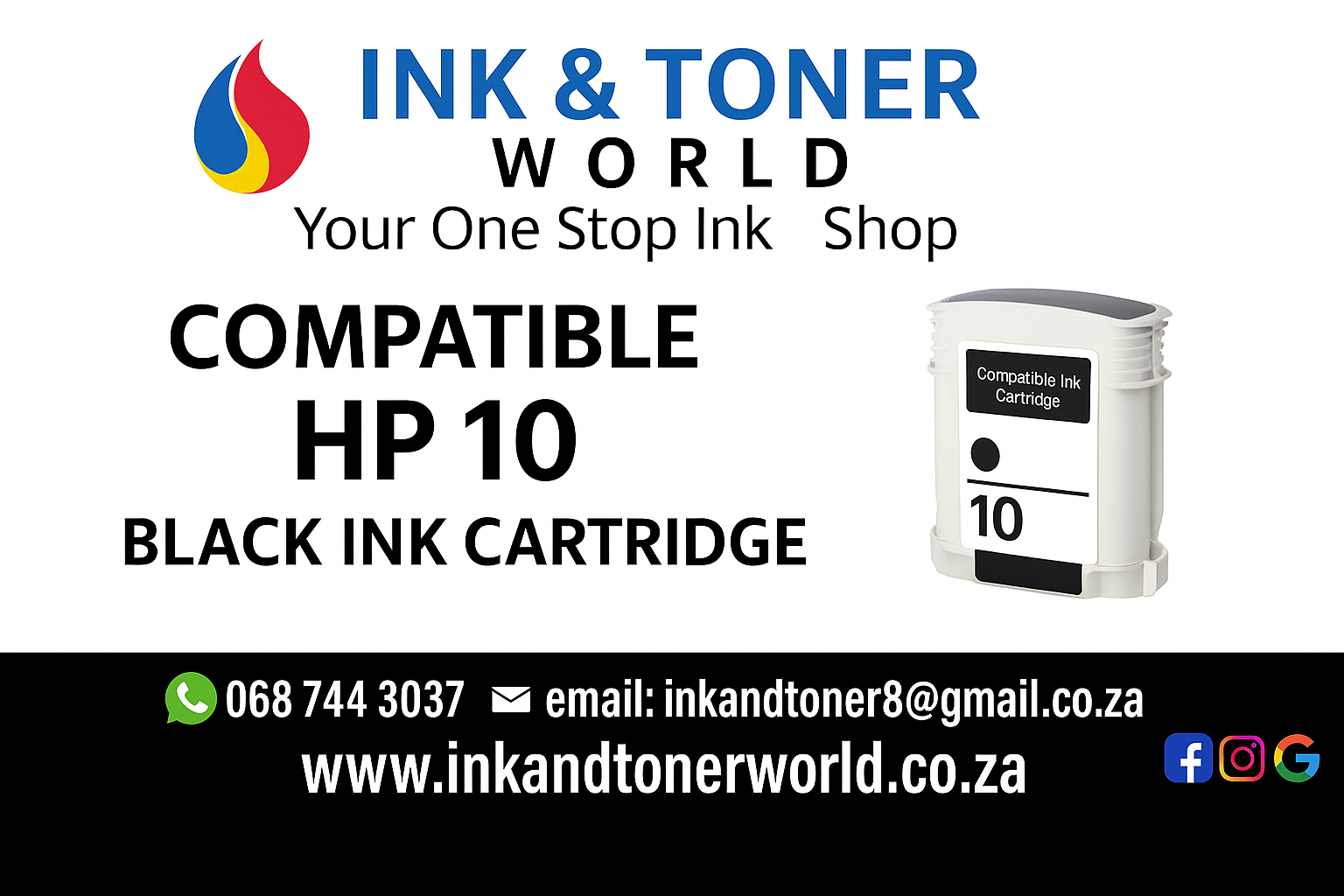 Compatible HP 10 Black Ink Cartridge