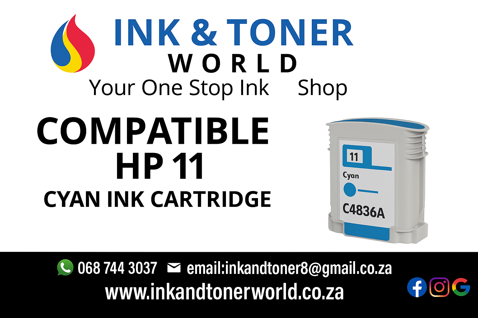 Compatible HP 11 Cyan ink Cartridge (C4836A)