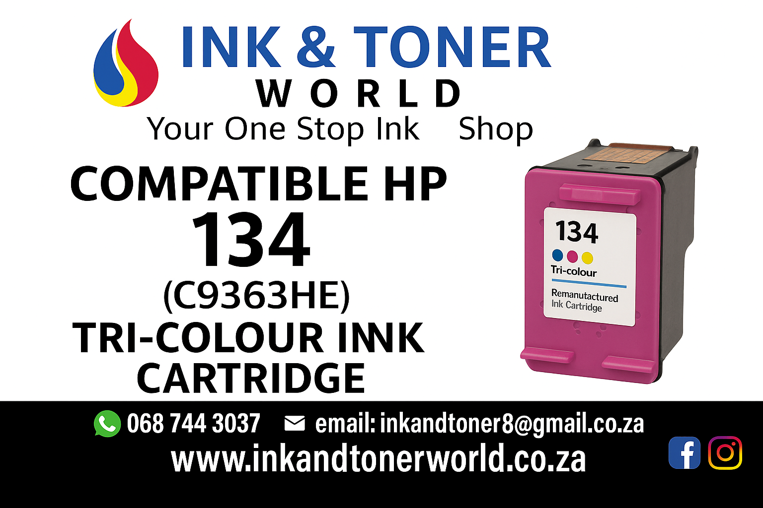 Compatible HP 134 (C9363HE) Tri-Colour Ink Cartridge