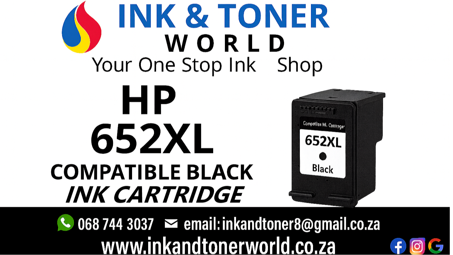 Compatible HP 652XL Black  Ink Cartridge