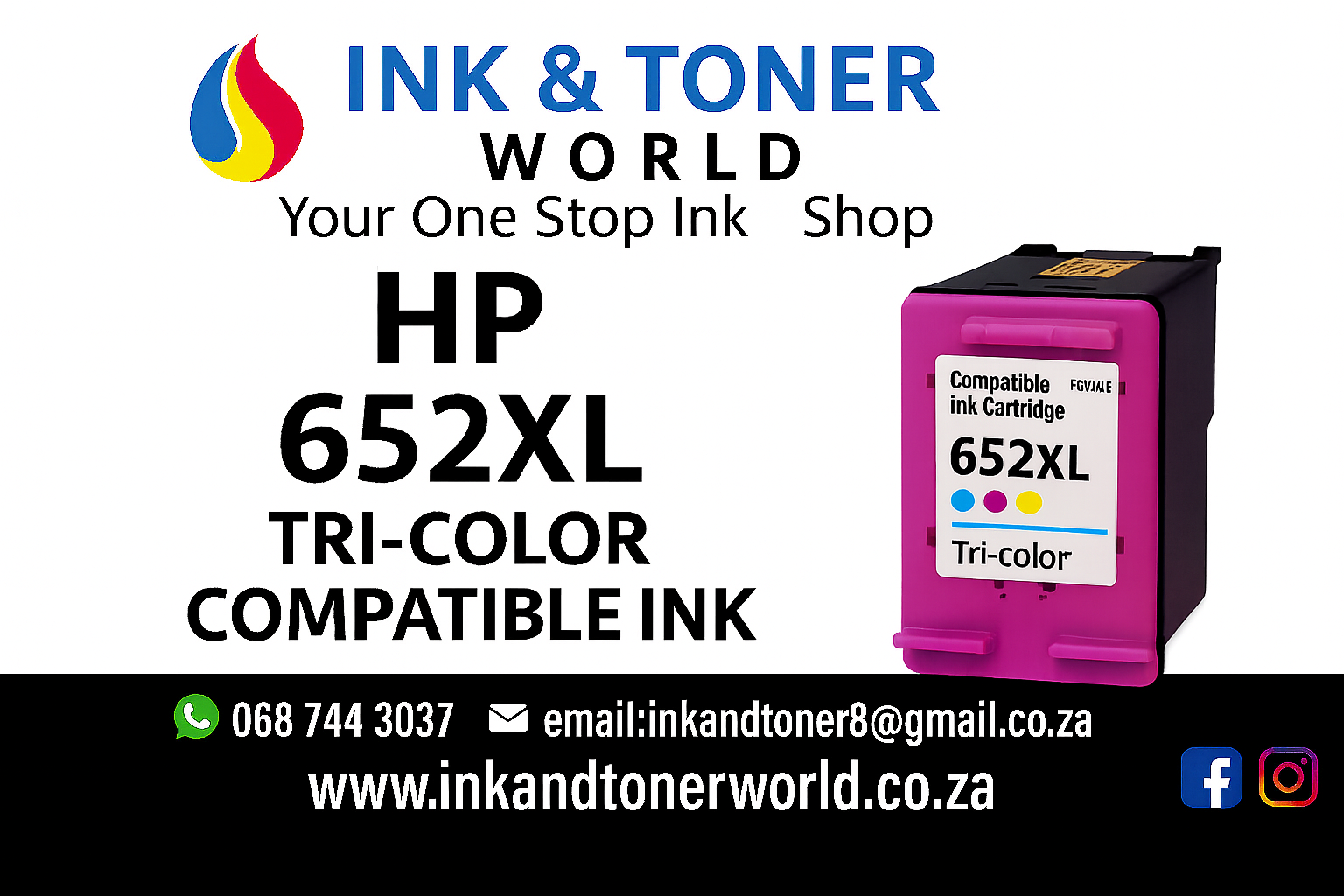 compatible HP 652XL Tri-Color  Ink (F6V24AE)