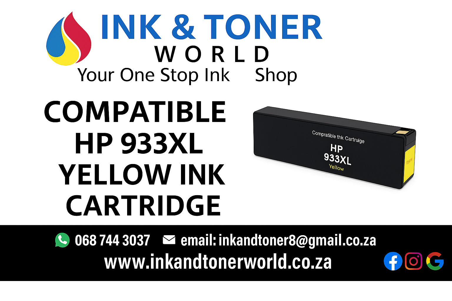 Compatible HP 933XL Yellow Ink Cartridge