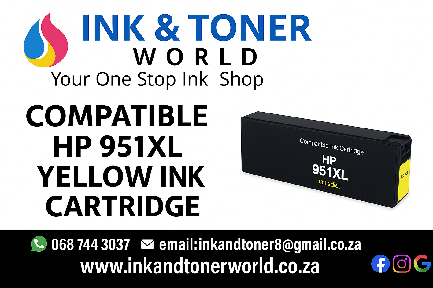 Compatible HP 951XL Yellow Officejet Ink Cartridge